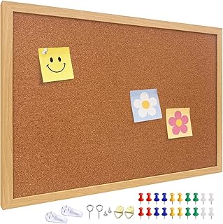 Cork Bulletin Board, 24 X 36 inches with Oak Wood Finish Frame, for Wall Office Home and School