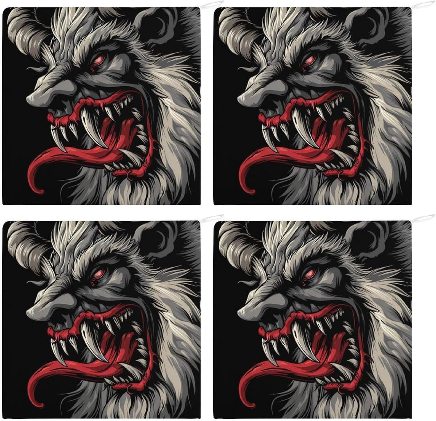 Krampus of The Yule Lord Hand Towels for Bathroom Kitchen Towels Small Towel Handkerchiefs with Hanging Loop 4PCS