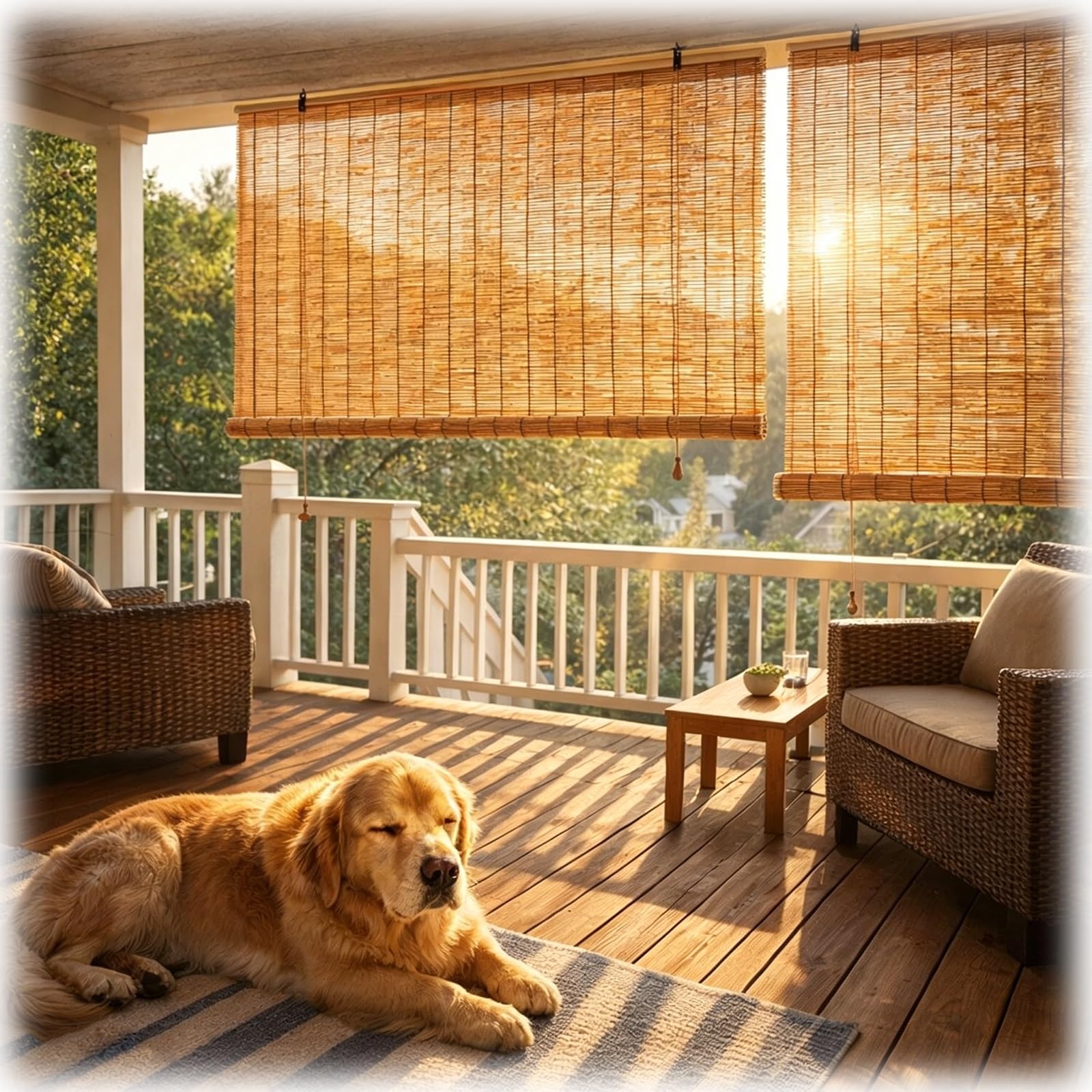 CMJYMX Retro Reed Curtains, Light Filtering Bamboo Roller Shades For Outdoor Home Patio, Natural Roll Up Window Blind 24" 35" 43" 47" 59" Wide(60x190CM/24x74IN(WxH))