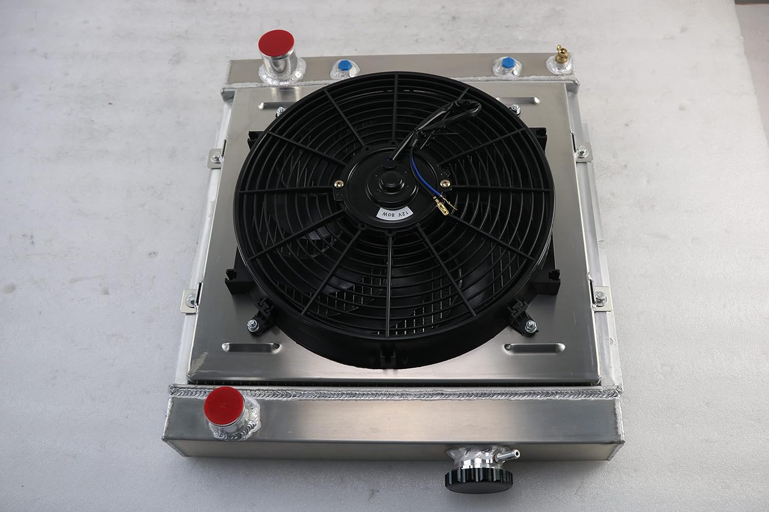 Buy Aluminum Radiator With Electric Fan Shroud Thermostat Kit For