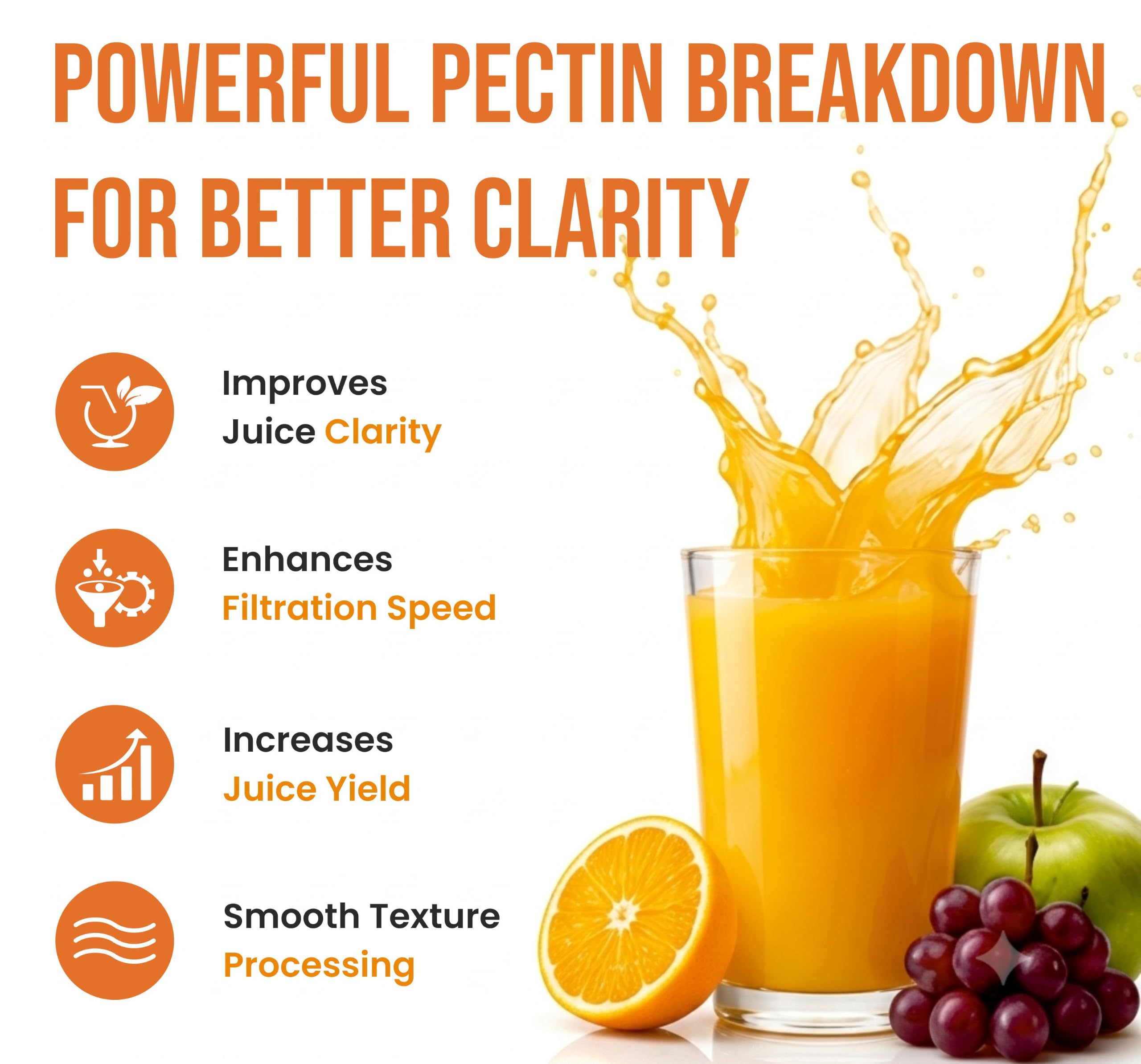 Bioven Ingredients Pectinase Enzyme Powder for Fruit Processing, Juice Clarification & Yield Improvement, Premium Pectin-Breaking Enzyme for Pulp Reduction & Extraction Support, 125gm — Amazon image 2