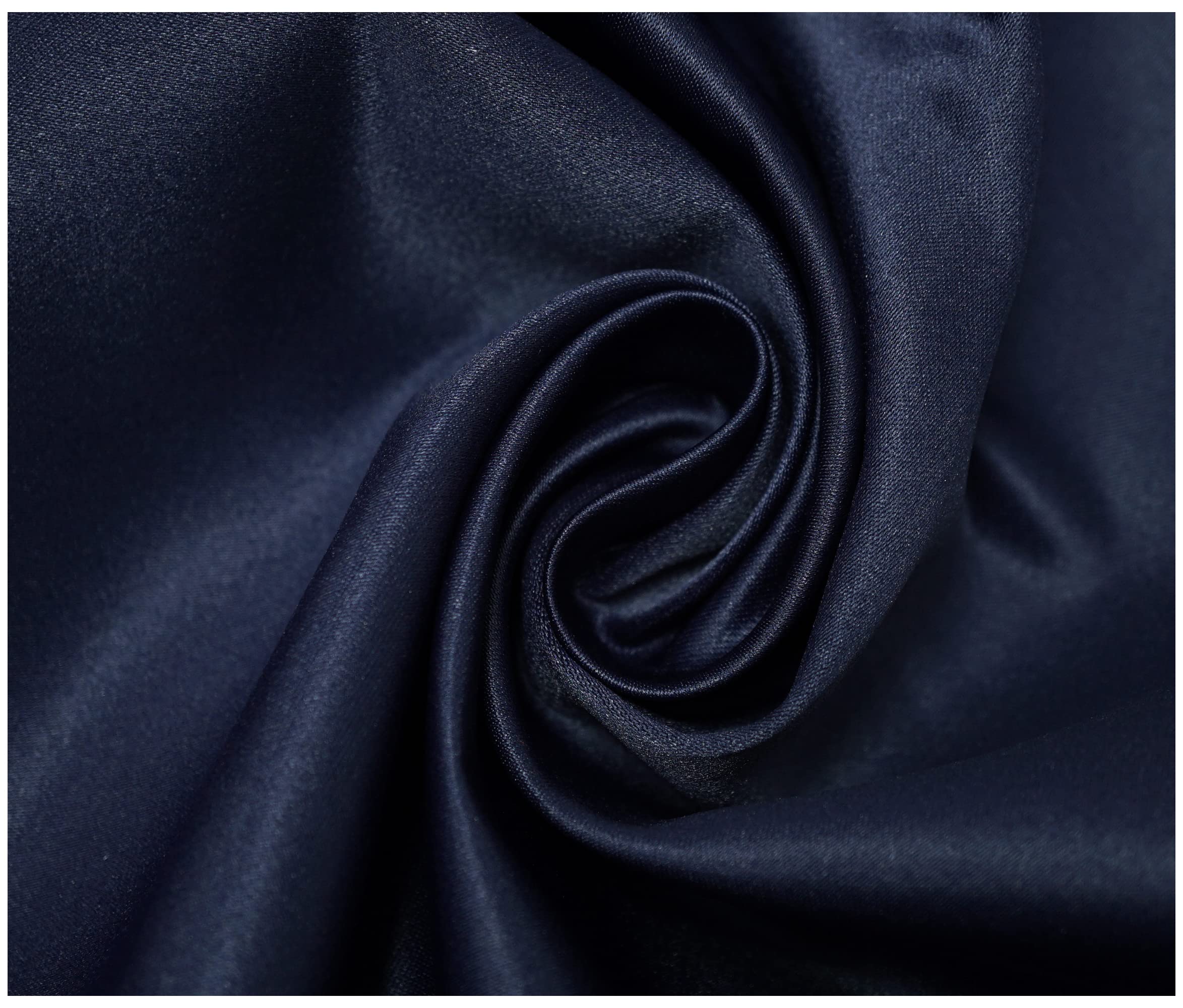 Matte Duchess Bridal Satin Polyester Fabric for Dressmaking Wedding Crafts Quilting Sewing 150cm Wide (1/2 Metre (50 x 150cm), Navy) — image 1