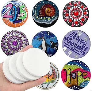 2inch White Round Painting Rocks, DIY Flat Stones For Painting, Hand Picked Natural Smooth Rocks For Arts Crafts Decoration Party Home, 25pcs - View #10