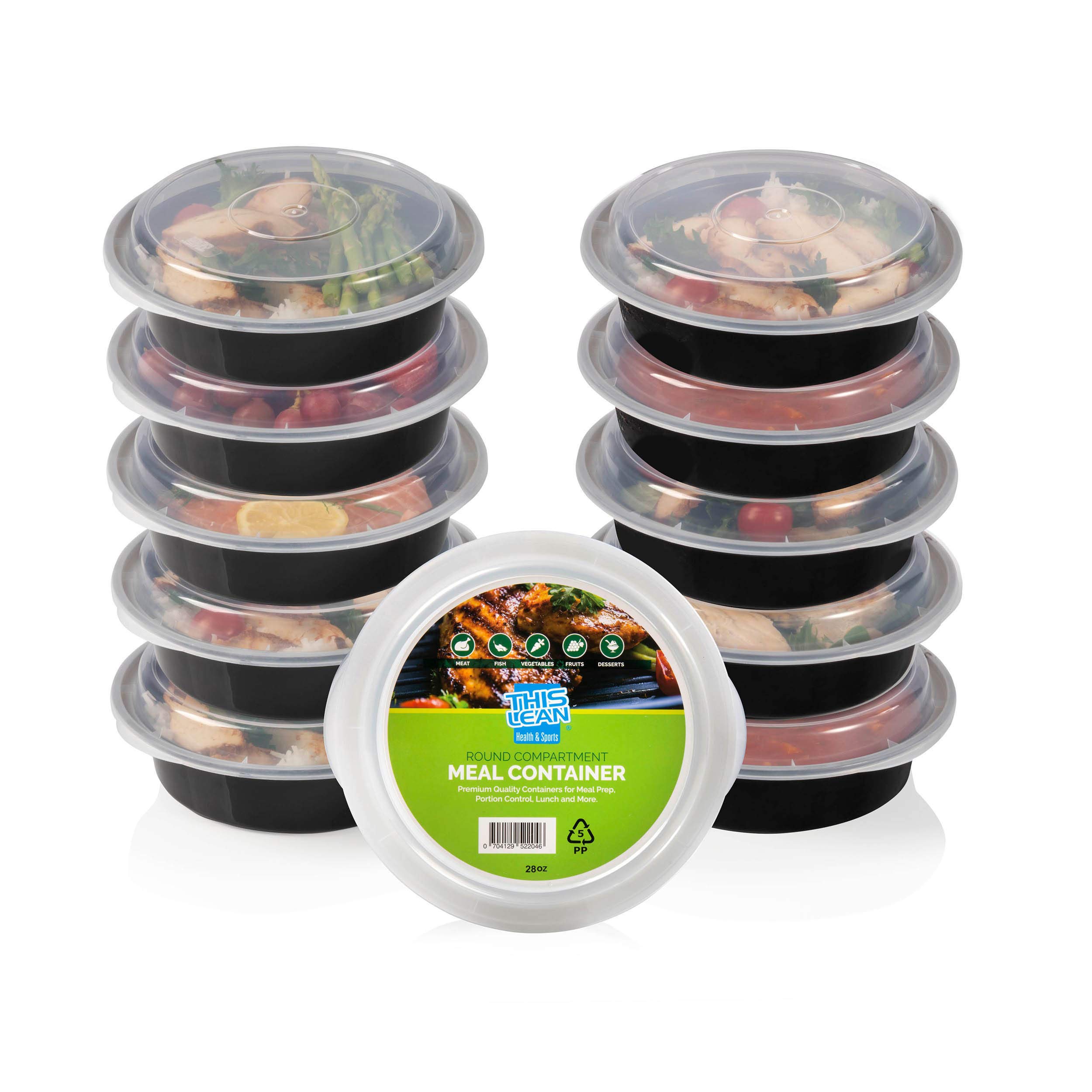 Buy Round Meal Prep Containers [10Pack] for Food Storage. Free Recipe