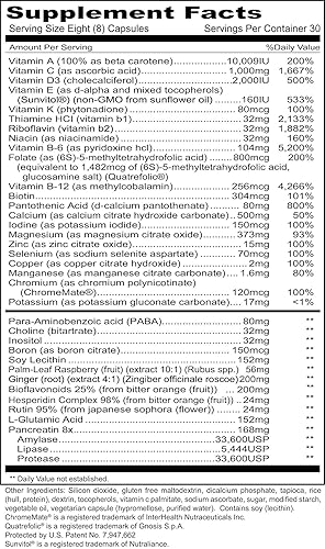 Miniatura 2 de Priority One Vitaminas Fórmula sin hierro para mujer, 240 cápsulas, suplemento multivitamínico y mineral de amplio espectro para mujeres para un