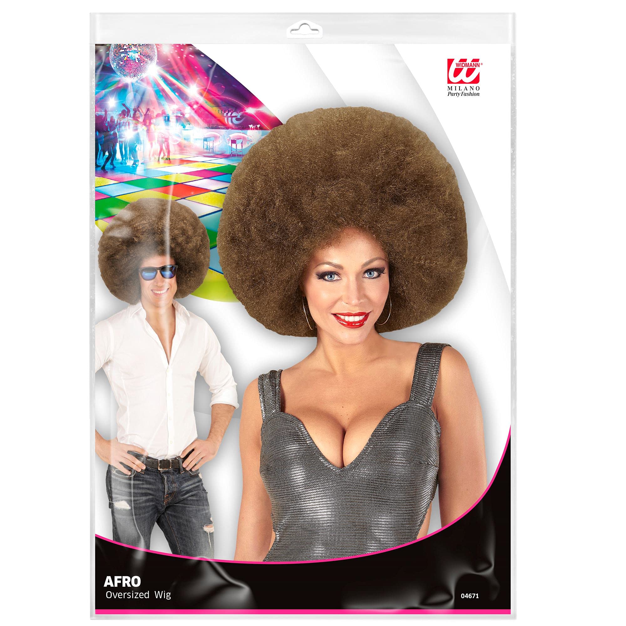 WIDMANN 04671 Adult Ladies Brown Oversized Afro Wig. Perfect for 70s and 80s parties as well any legends of rock! - Image 2