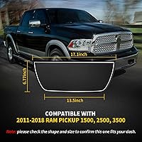 Vista 9 de Custom Dash Mats Fit for R-am Pickup 1500 2500 3500 Accessories 2011-2018, Upgraded Non-Slip Dashboard Pad Cover (1-PC Liner, Black Trim)