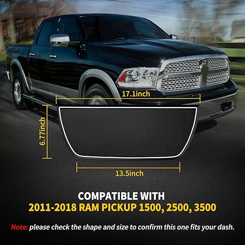 Miniatura 9 de Custom Dash Mats Fit for R-am Pickup 1500 2500 3500 Accessories 2011-2018, Upgraded Non-Slip Dashboard Pad Cover (1-PC Liner, Black Trim)