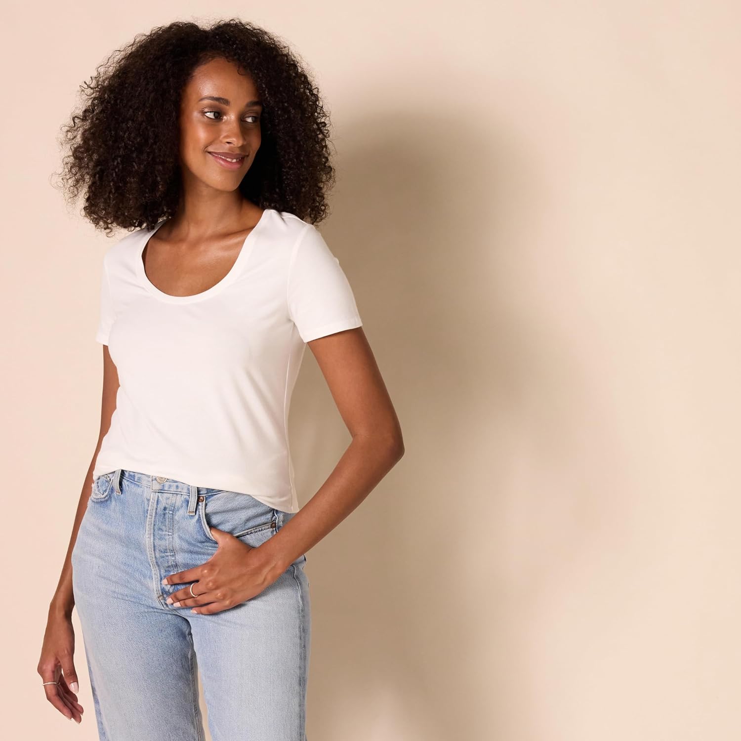 Amazon Essentials womens Regular-Fit Short-Sleeve Scoop Neck T-Shirt (Available in Plus Size) - Image 3