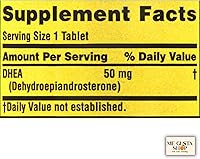 Vista 2 de Spring Valley DHEA - Suplemento dietético de 50 mg, 50 comprimidos, paquete de 2 (100 en total) + adhesivo Me Gustas