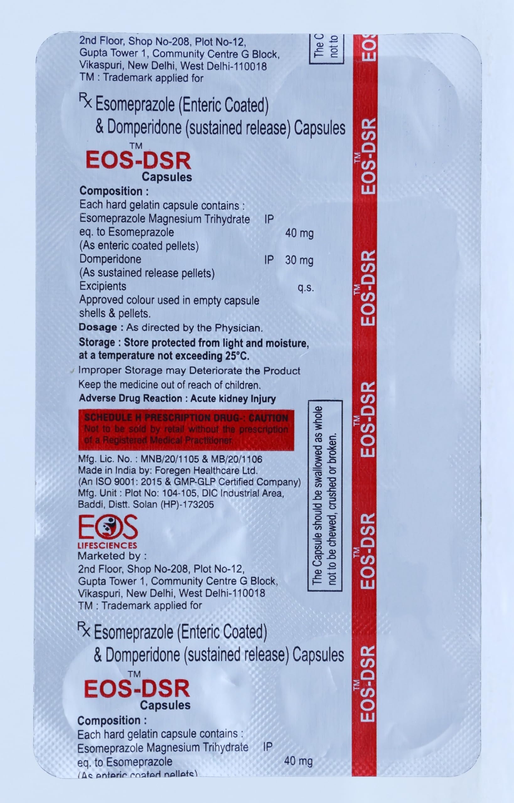 EOS DSR - Strip of 10 Capsules