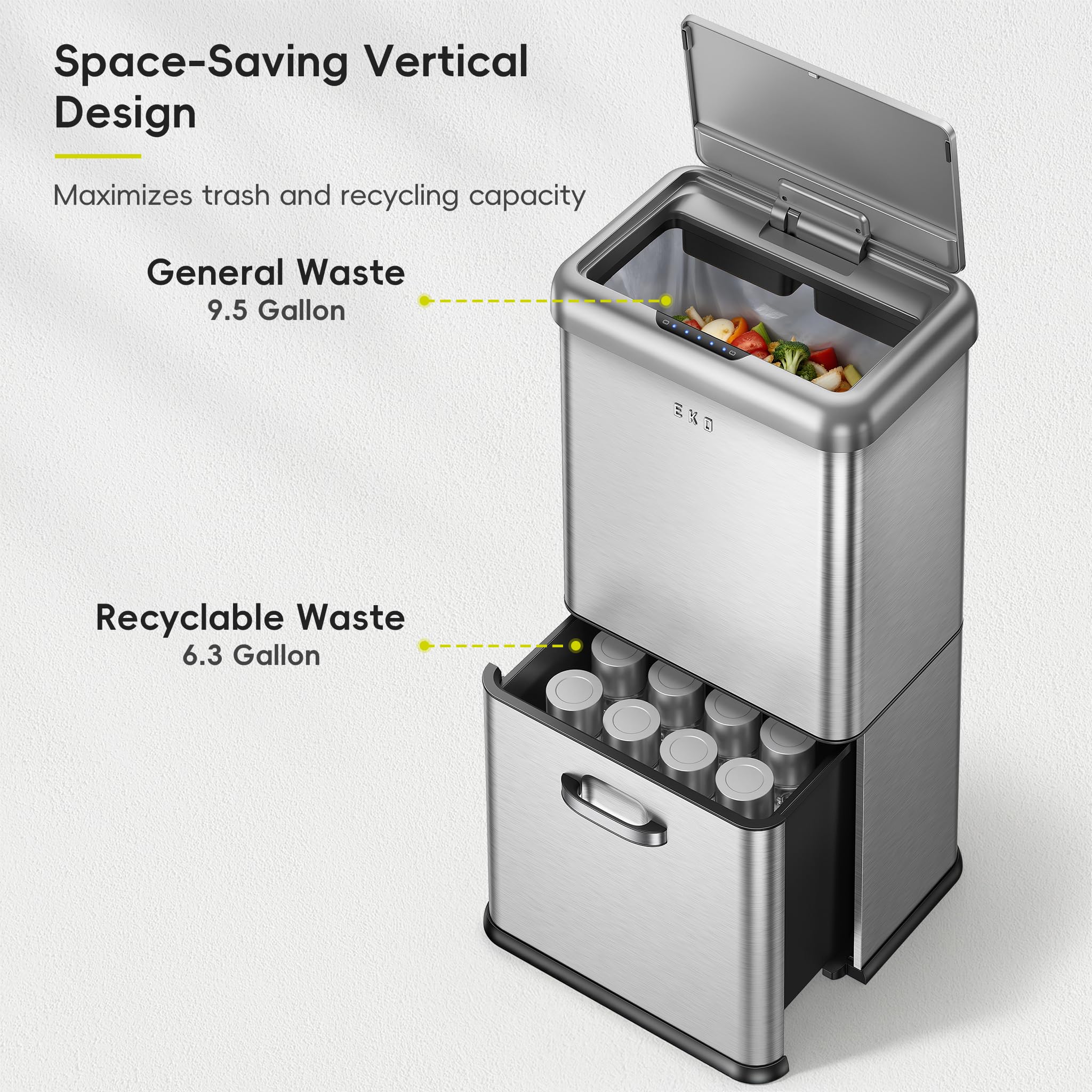 Amazon.com: EKO Vintage 50L / 13.2 Gallon Motion Sensor Trash Can