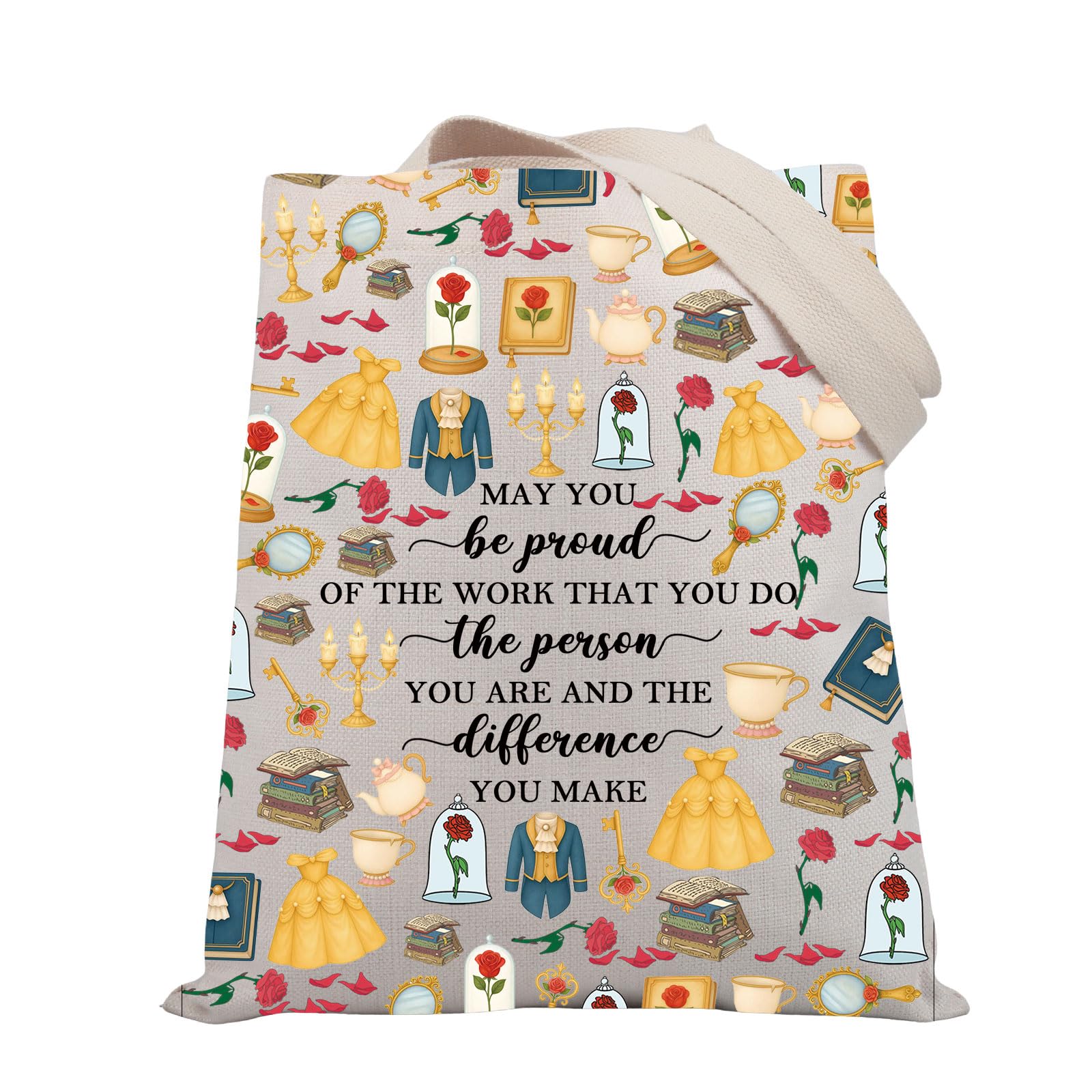 Sponsored Ad – Beauty Beast Story Inspired Gift May You Be Proud Of The Work That You Do The Person You Are Princess Belle Tote Bag