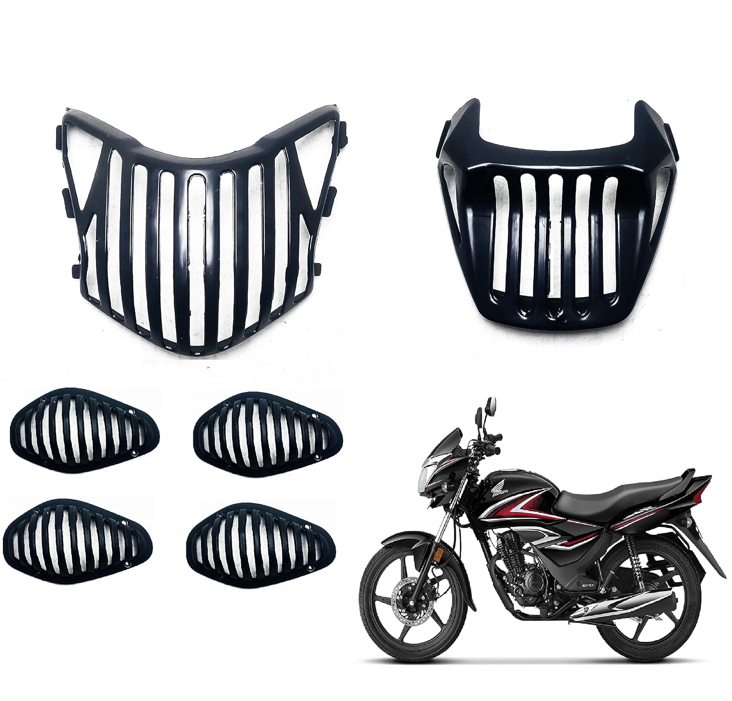 SRPHERE Shine BS6 Full KIT Grill Complete Set Plastic PC 6 Bike