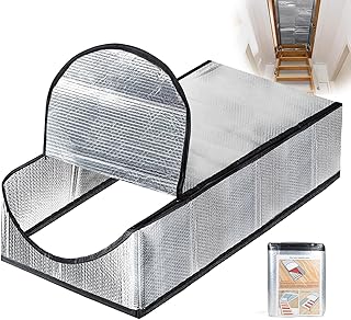 Dachluke Isolierung Dachboden-Treppen-Isolierabdeckung Dachbodenabdeckung Wärmedämmung Iuftpolster Aluminiumfolie Feuerfest Wasserdicht für Ausziehbare Treppe, Gartenleiter, 138 x 63,5 x 28 cm