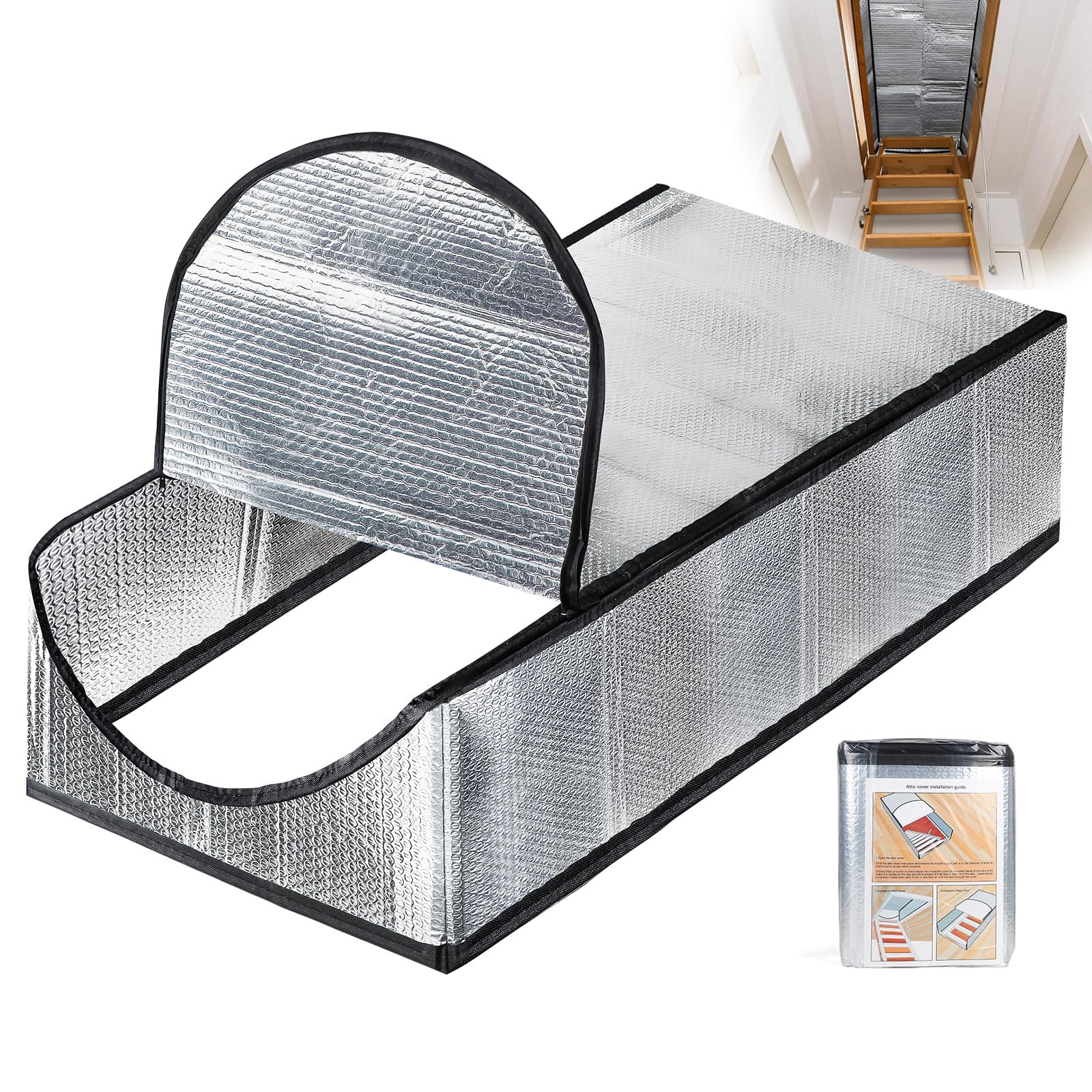 Izolacja włazu dachowego, osłona izolacyjna schodów strychowych, pokrywa strychu, izolacja cieplna, poduszka powietrzna, folia aluminiowa, ognioodporna, wodoszczelna, do wysuwanych schodów