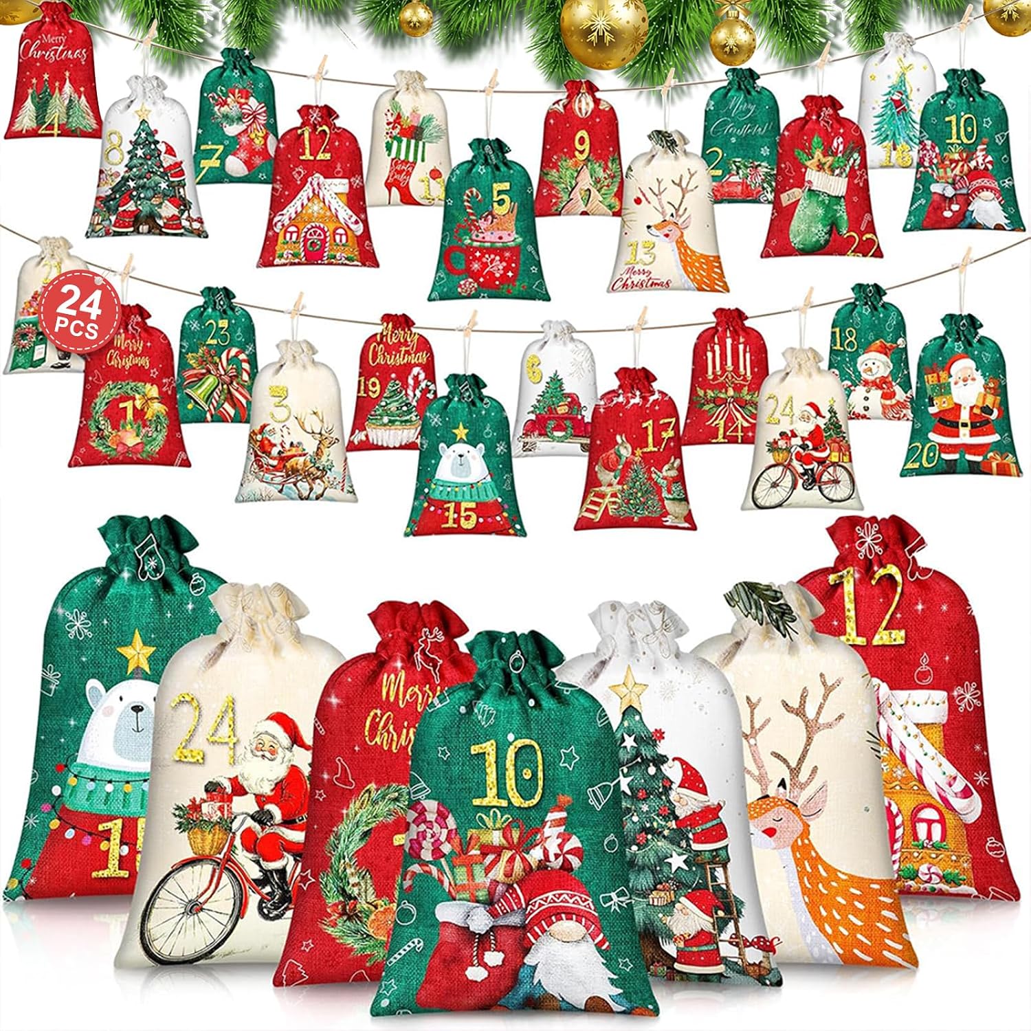 Gigmeta 24 Stk Adventskalender zum Befüllen