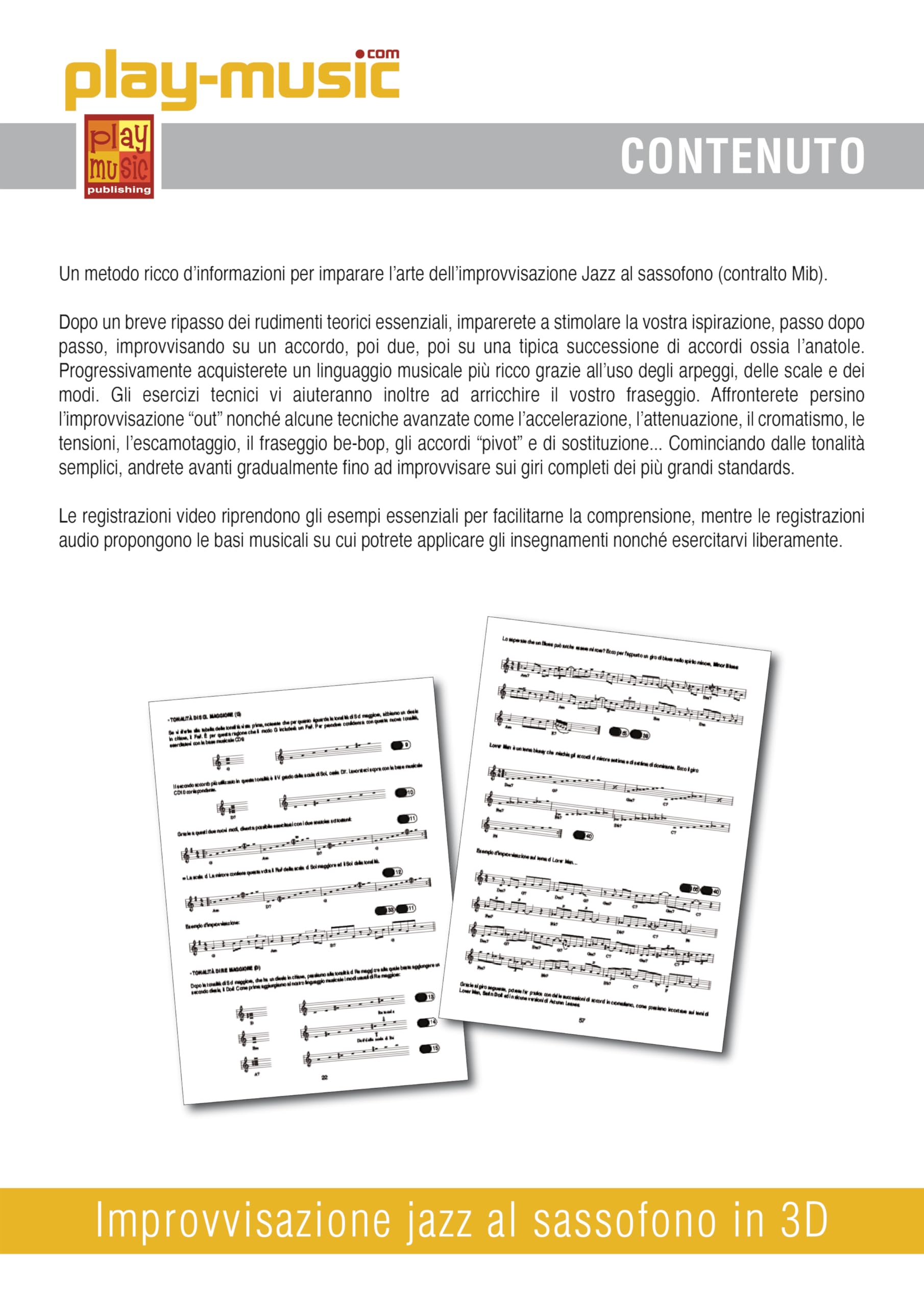 Improvvisazione jazz al sassofono in 3D