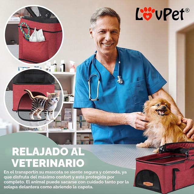 Foto 5 de 8 de LOVPET® carro para perros 2 en 1, cochecito para perros caja para perros, bolsa de transporte plegable