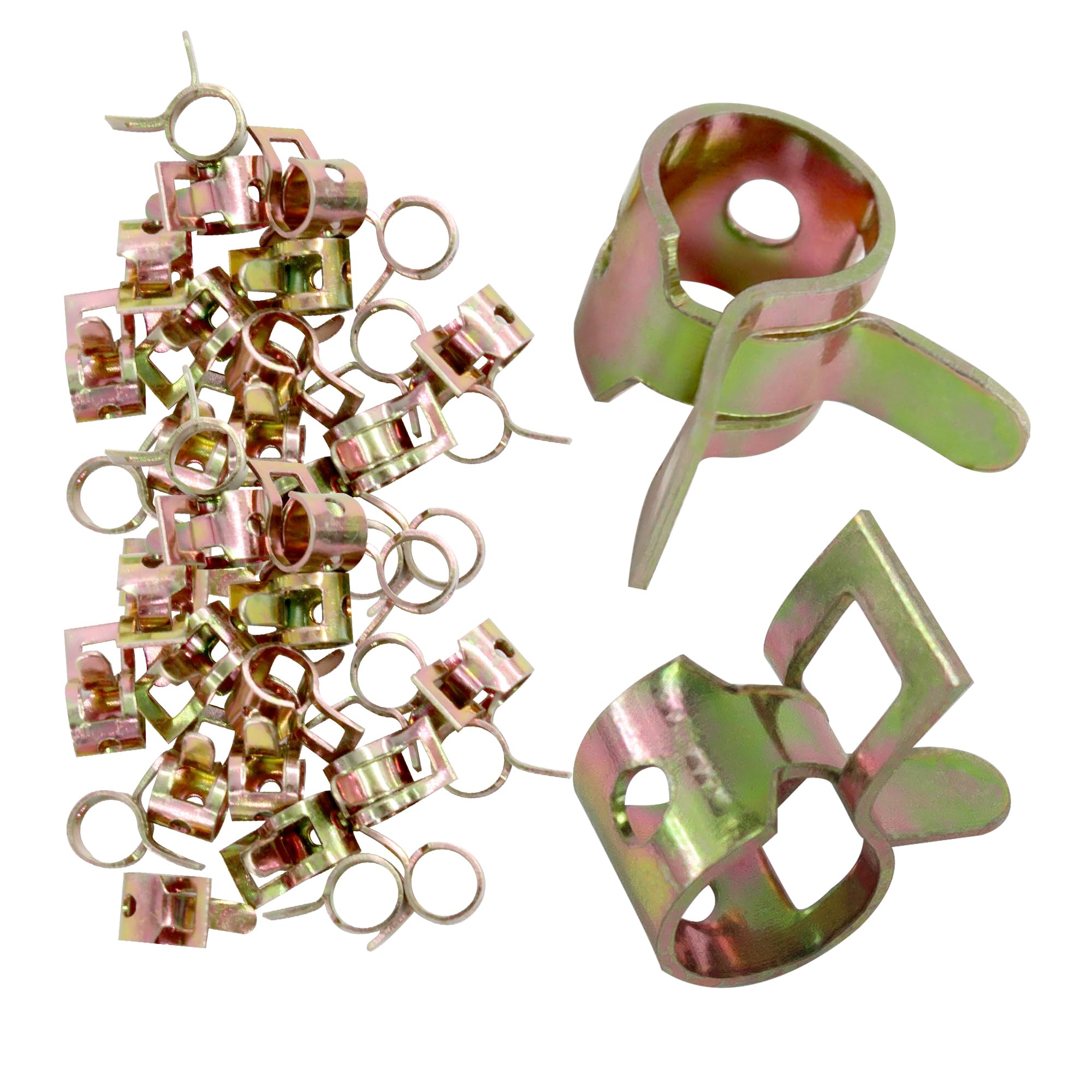 40Pcs 1/4Inch Spring Band Type Fuel Hose Clamps, 6mm Silicone Vacuum Hose Pipe Clamp Fasteners, Water Pipe Air Tube Clamps, Fit 6.5-7.1mm OD Hose