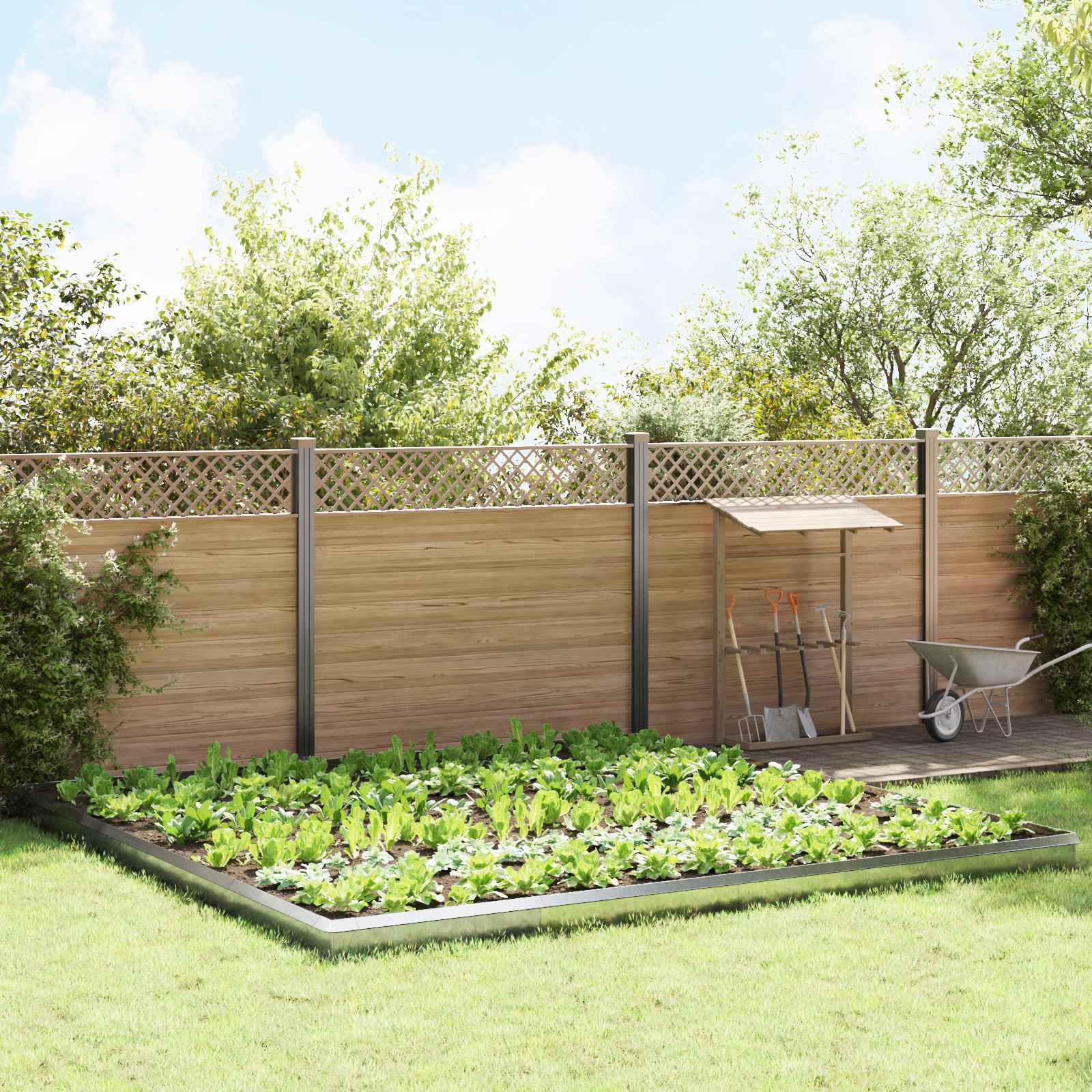 EBZFASO Steel Lawn Edging, Snail Rusty Edging Border Flower 8-20Pc(Galvanised steel,20)