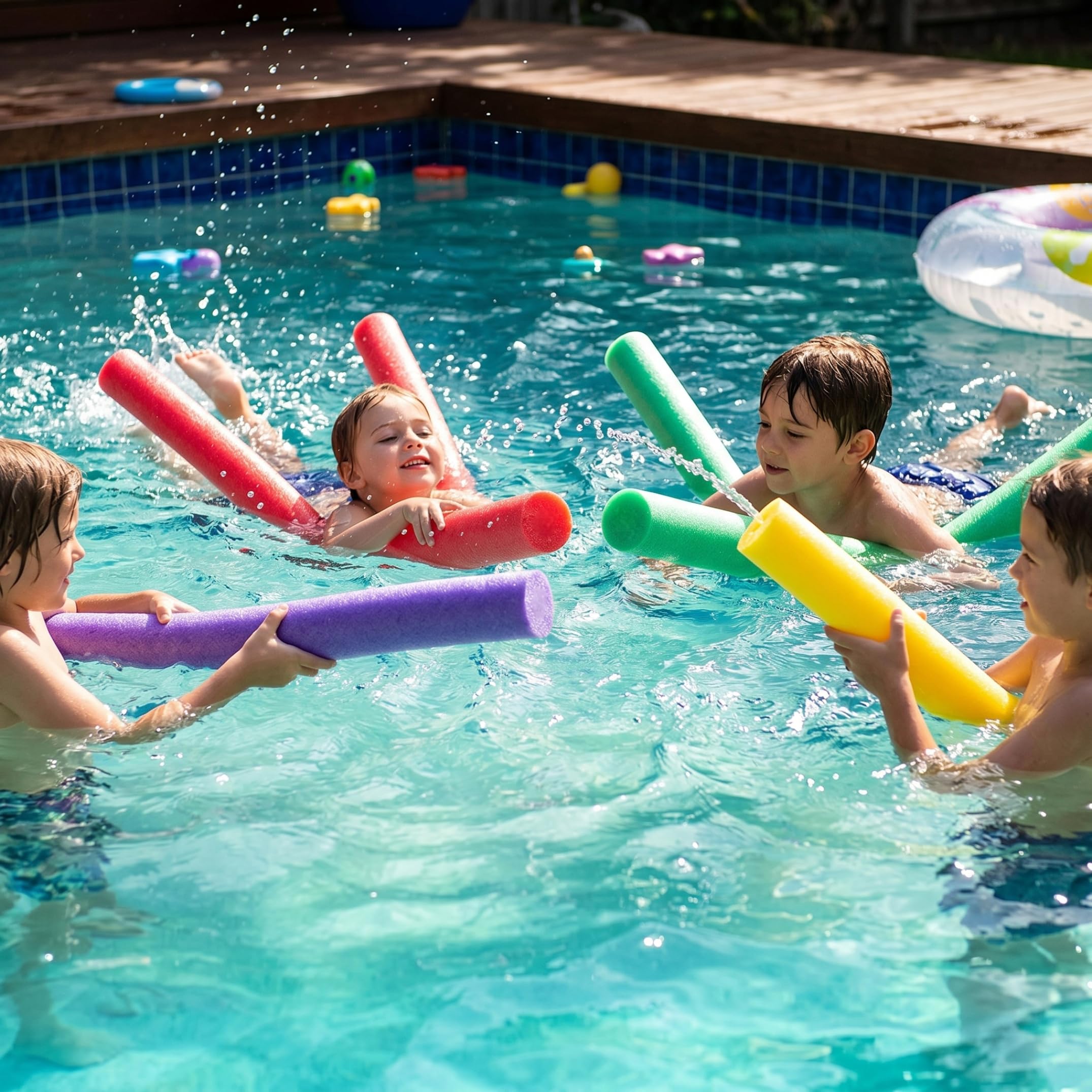 Schaumstoffnudeln, 4 Stück, Pool-Nudeln, dicker Schaumstoff, hoher Auftrieb, für Kinder und Erwachsene, 150 cm