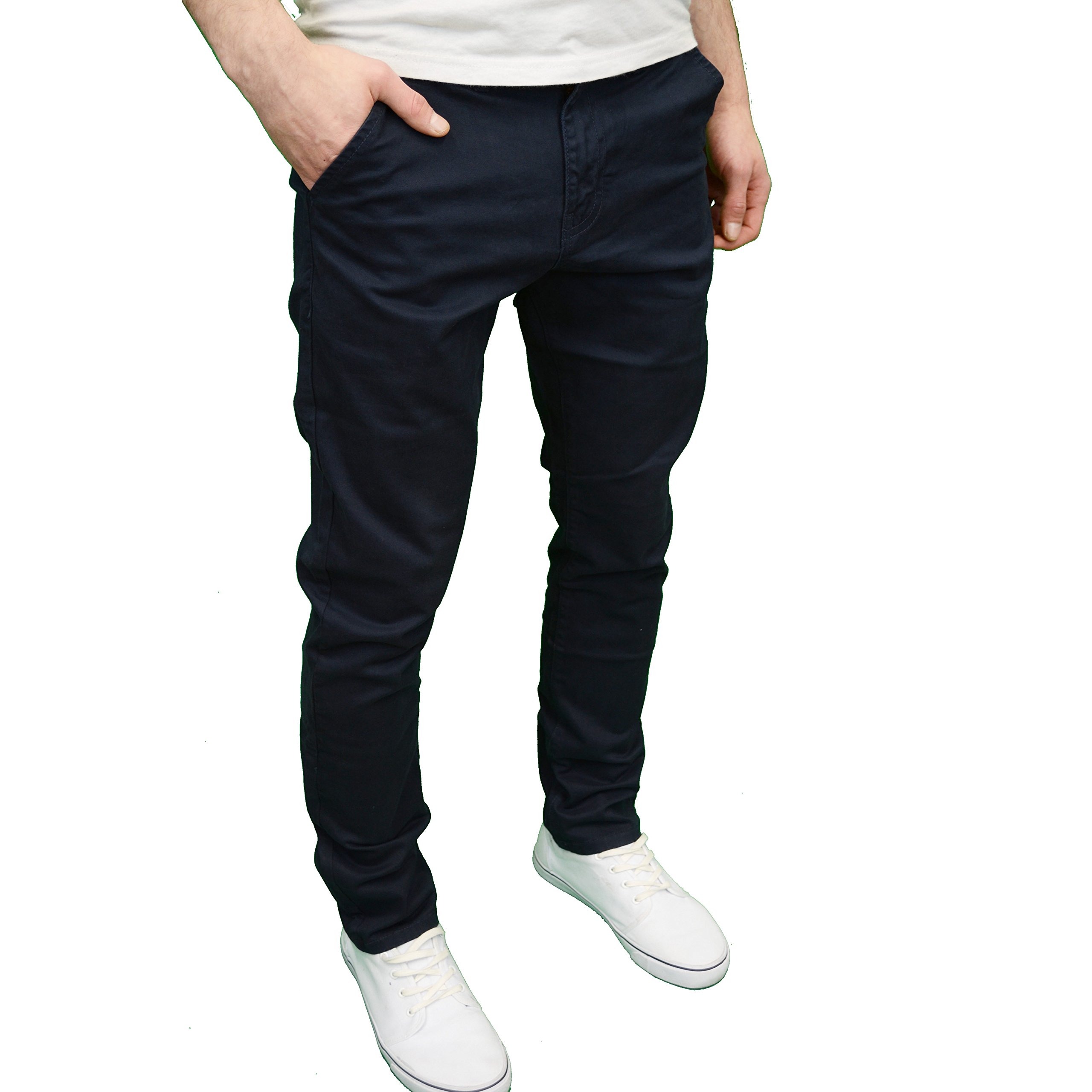 Enzo Mens Slim Fit Stretch Chino Trousers Desertcart Seychelles