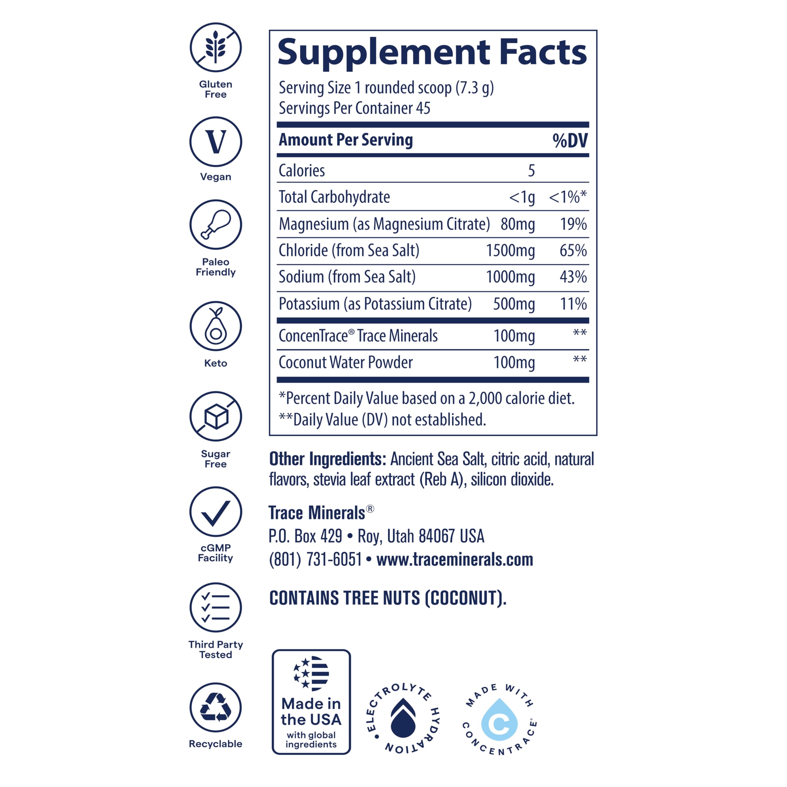 Trace Minerals ZeroLyte Electrolyte Mix, Salty Watermelon, 45 Servings — Amazon image 3