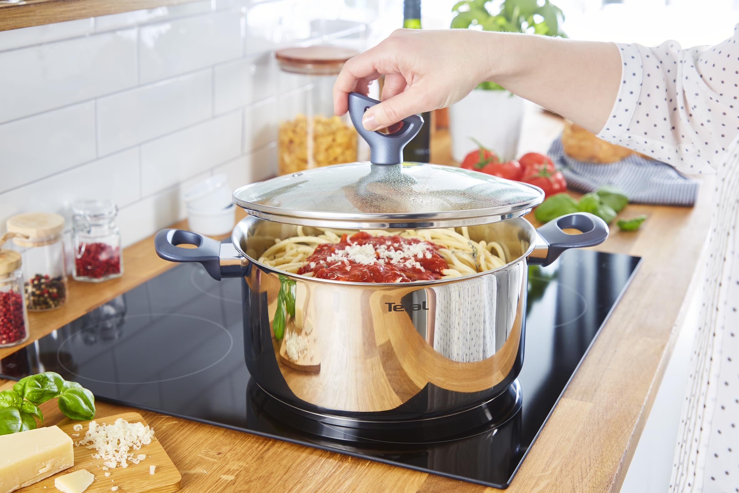 Tefal G7124614 Dailycook Faitout 24 cm + Couvercle Tous Feux dont Induction, Acier Inoxydable, Inox, 24 cm, 38, 4 x 25, 6 x 13, 3 cm