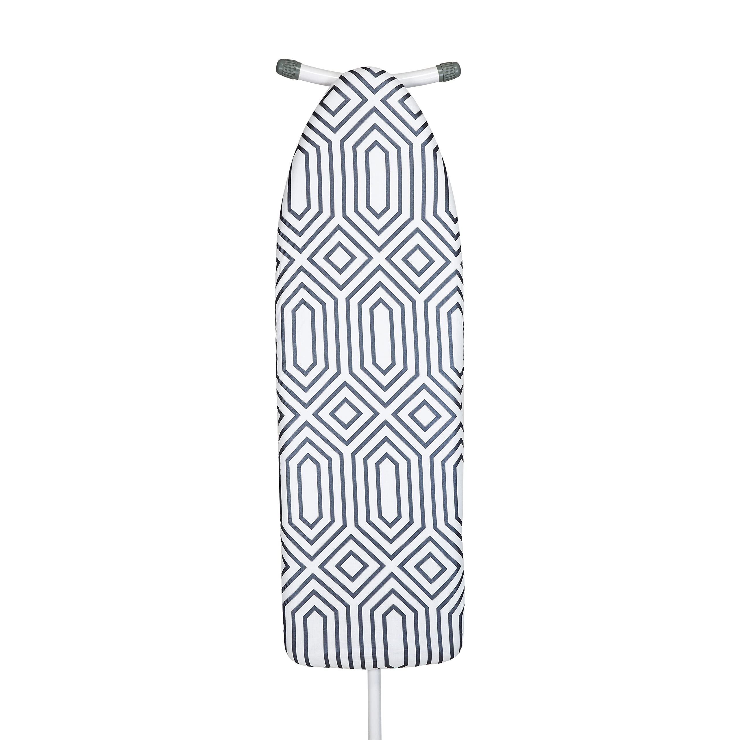 Simplify Ironing Board Cover | Scorch Resistant | Cotton | Thick Padding | Stretch Elastic Fit | Hook and Loop Fasteners | Cover ONLY | Graphite