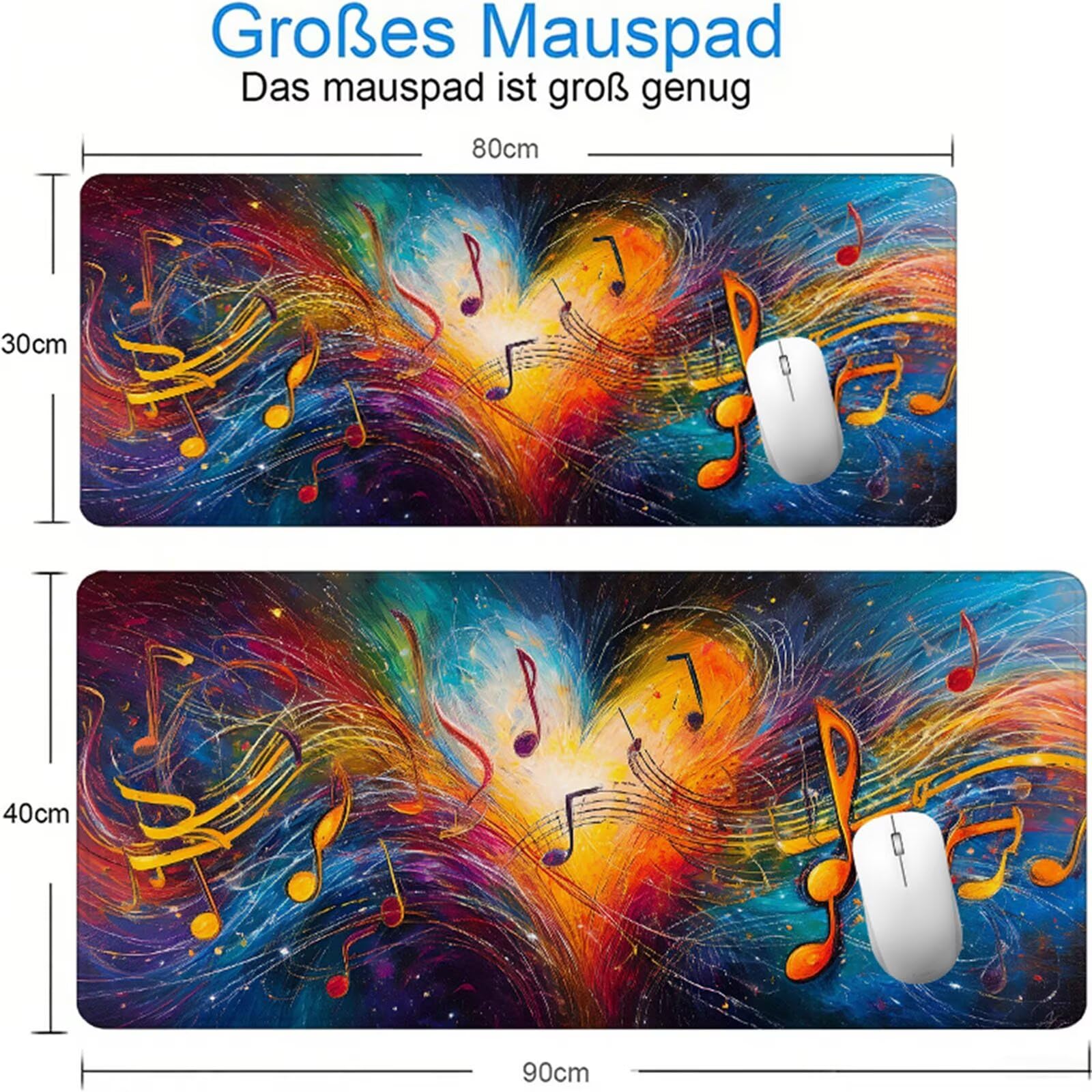 Niebieska podkładka pod mysz dla graczy XXL 1400 x 600 x 3 mm, podkładka pod mysz do biura z antypoślizgową i wodoodporną gumową podstawą, gładka powierzchnia poprawia precyzję i szybkość D1-247