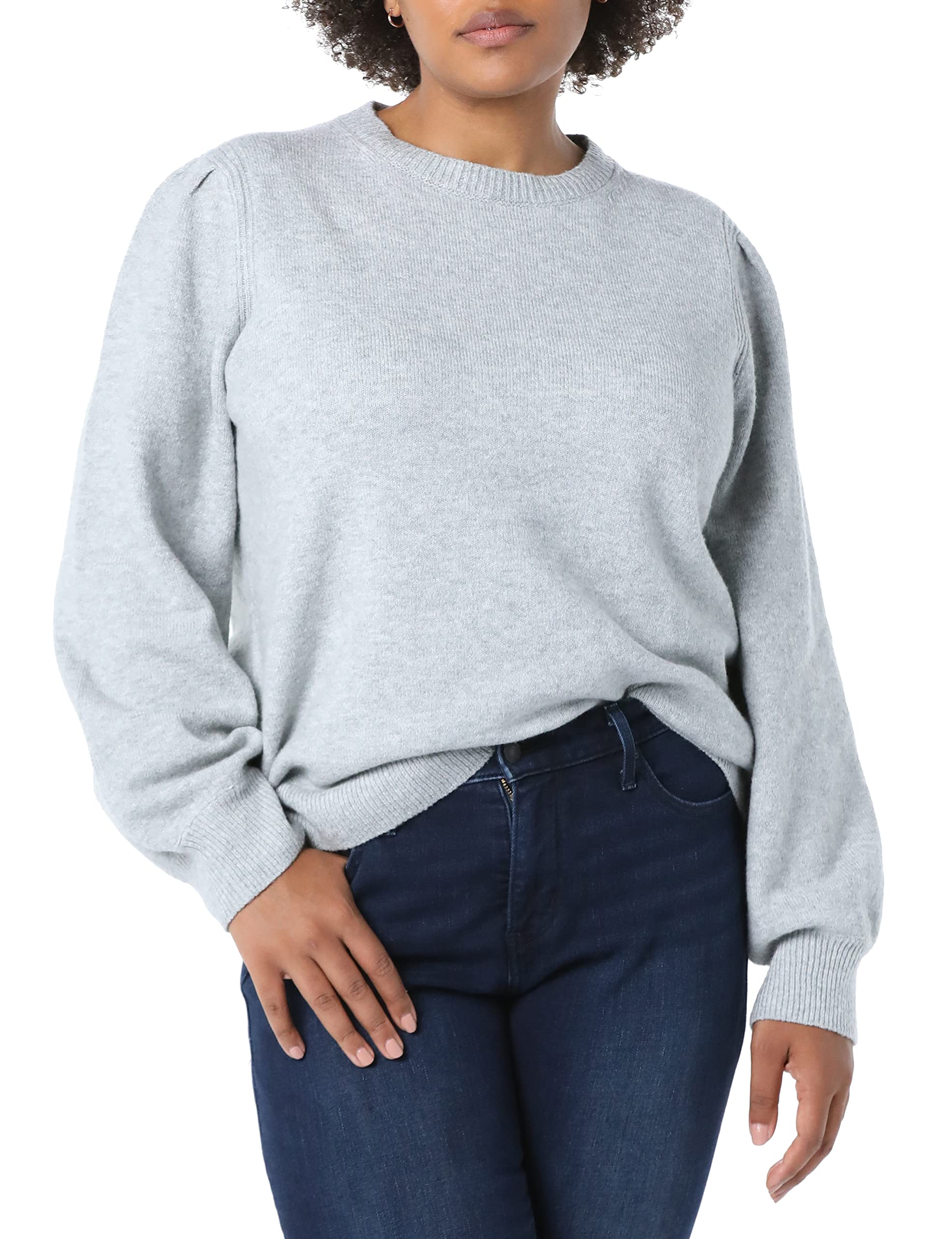 Amazon EssentialsWomen's Soft Touch Pleated Shoulder Crewneck SweaterOEKO-TEX STANDARD 100