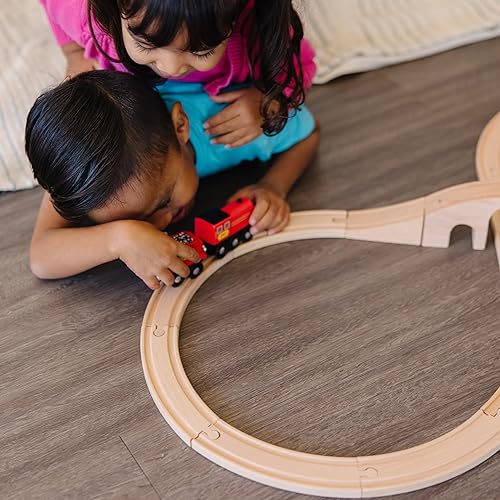 Miniatura 8 de Set de ocho trenes Melissa & Doug, Figura de madera clásica (22 Piezas)