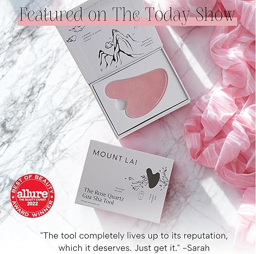 Miniatura 5 de Mount Lai - La herramienta de elevación facial Gua Sha de cuarzo rosa  Gua Sha para esculpir características faciales  liberar tensión