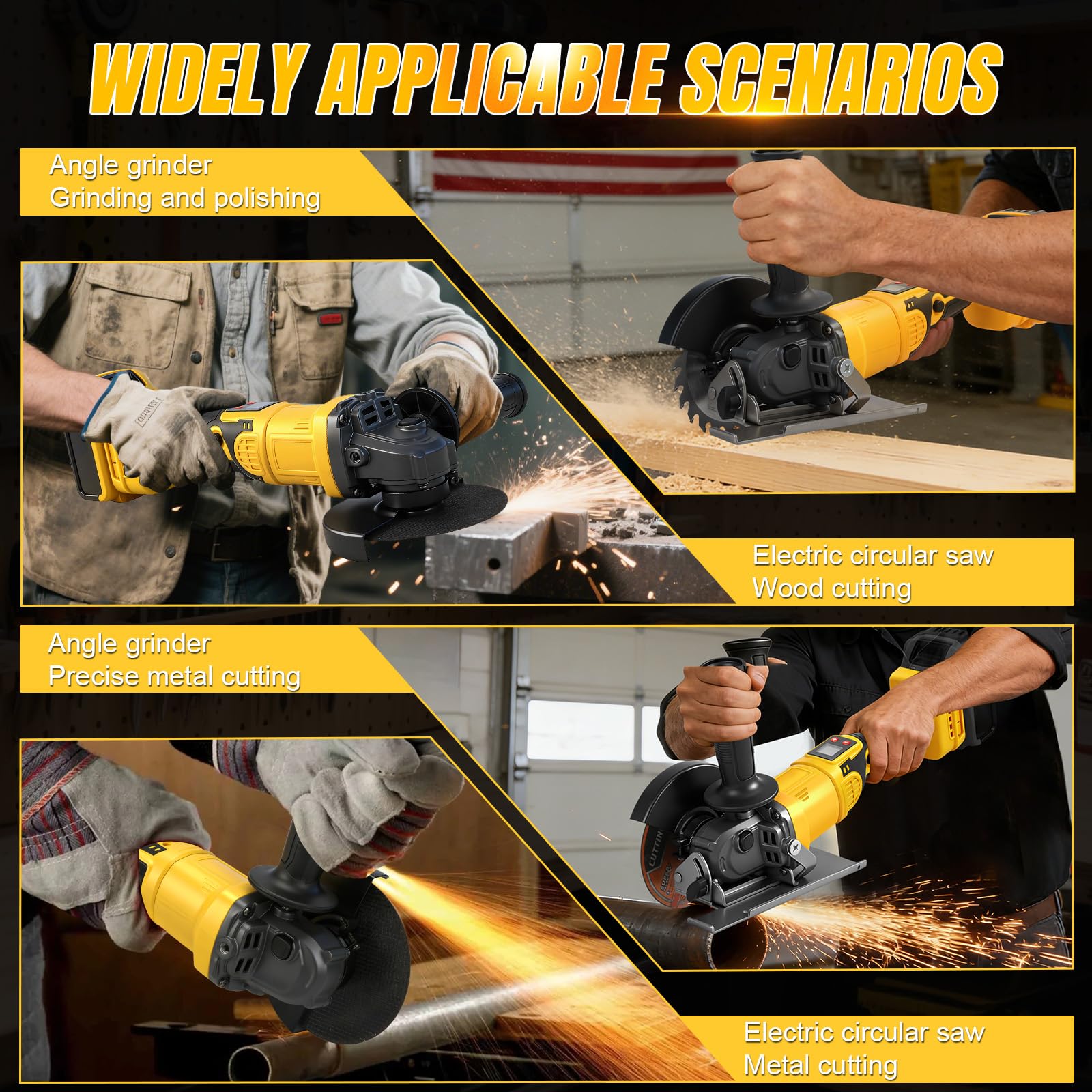 WingFly Amoladora angular a batería para Dewalt 18V, 20V, lijadora inalámbrica profesional, 125mm, motor sin escobillas, protección de disco, para eliminar pintura y mortero (sin batería, sin cargador
