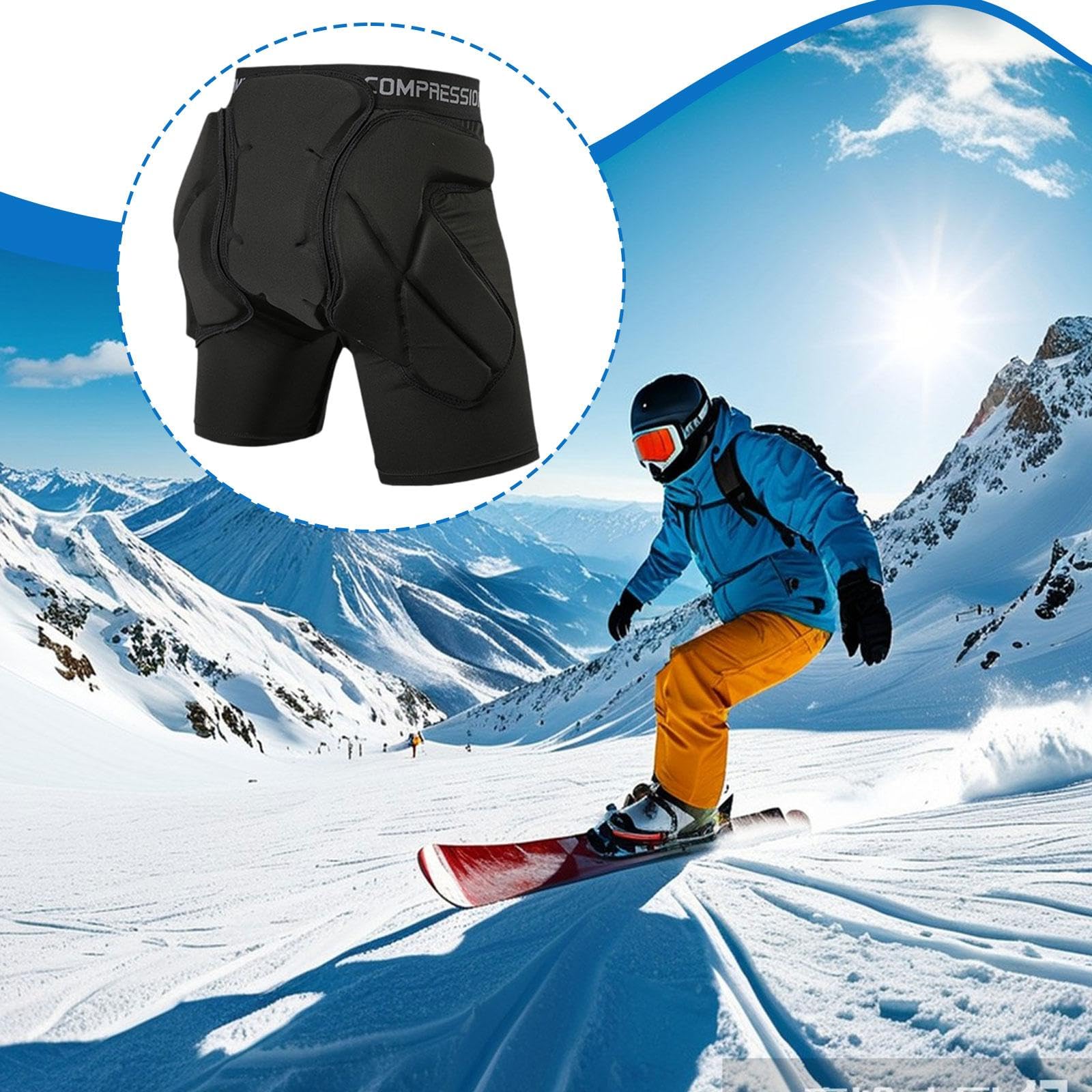 Pantalones Cortos Acolchados, Protectores, Transpirables, Profesionales, con Protección de Cadera 3D Altamente Elástica Y Acolchado en El Asiento para
