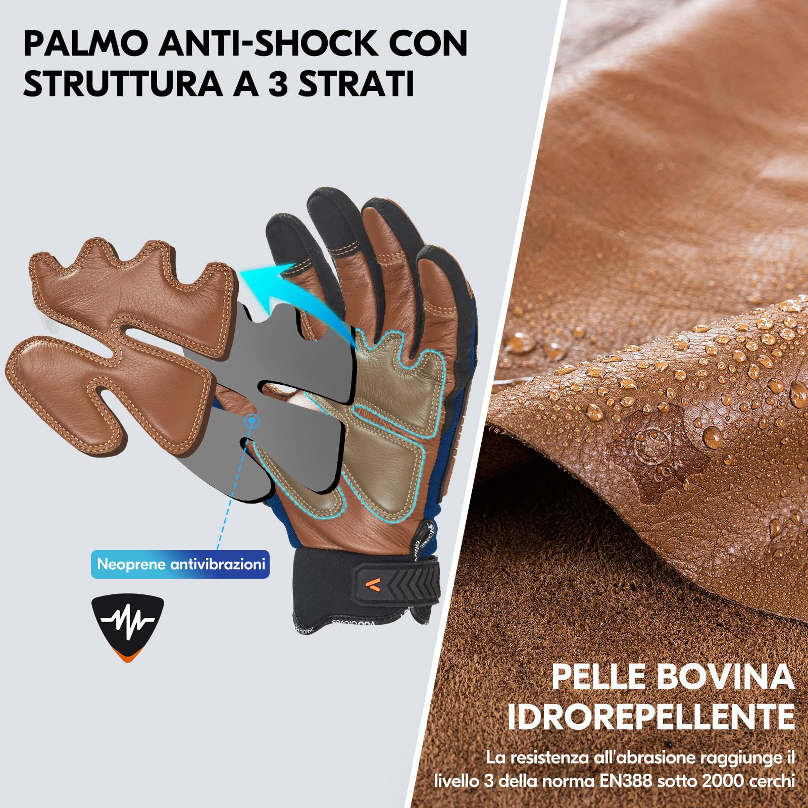 Vgo... 1 Paio Guanti Da Lavoro Di Sicurezza Antivibrazione - Foto 4