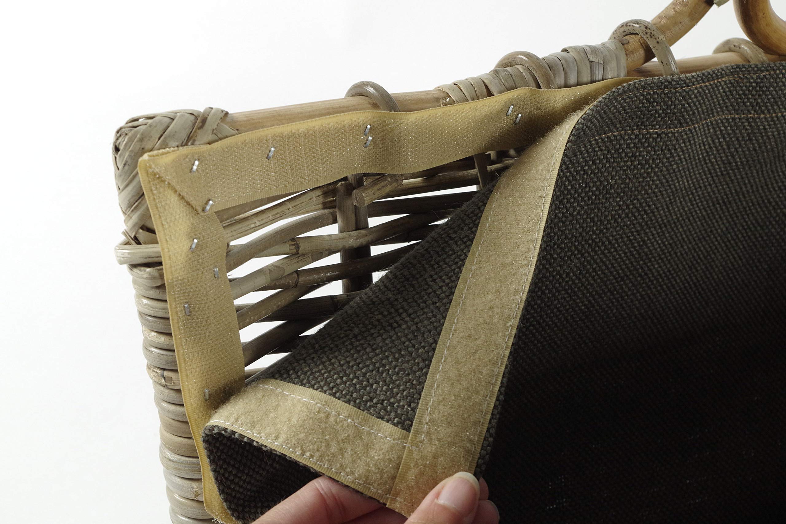 Kobolo Kaminholzkorb Holztrage für Kaminholz aus Rattan Grau