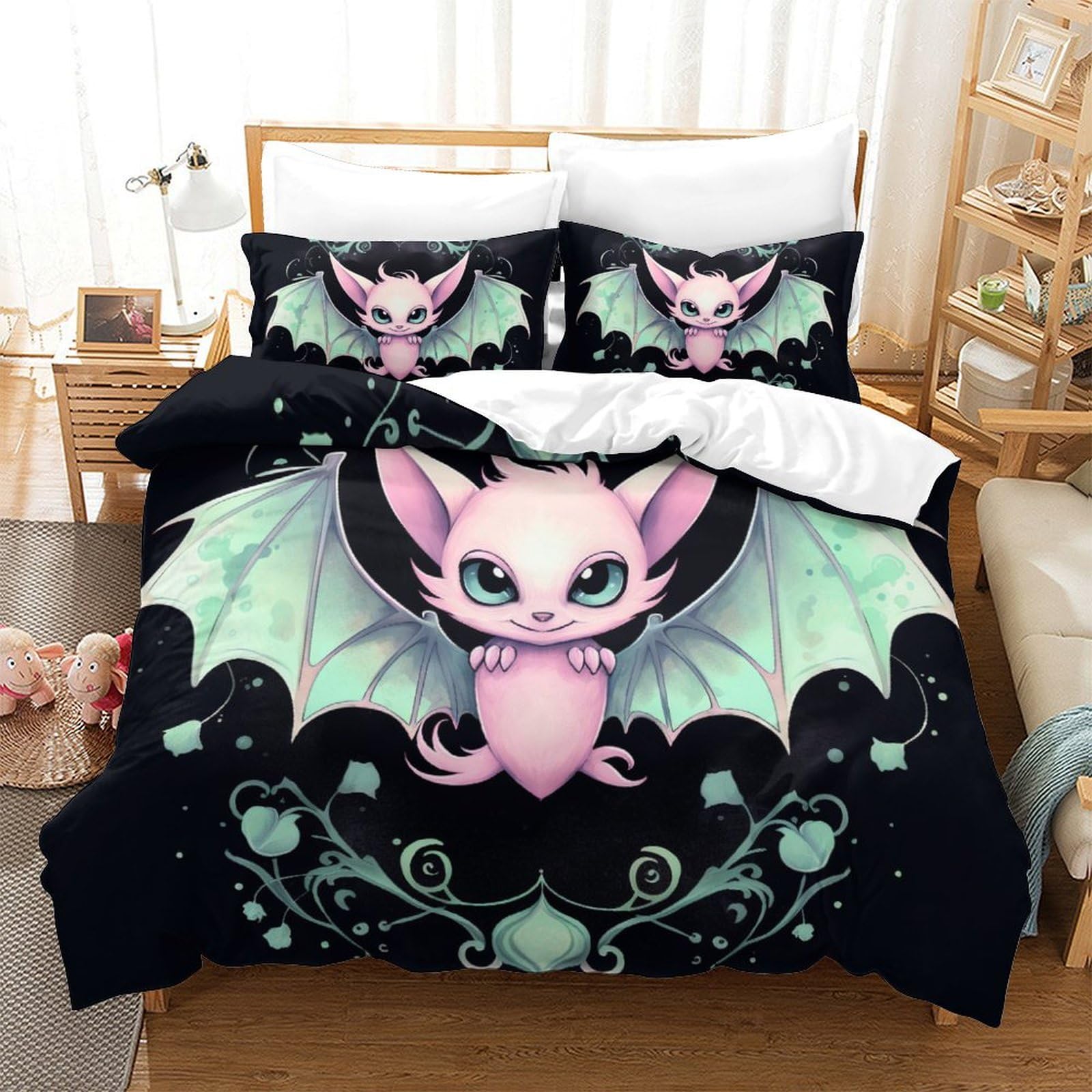 Parure de lit microfibre douce avec fermeture éclair lit 260x220