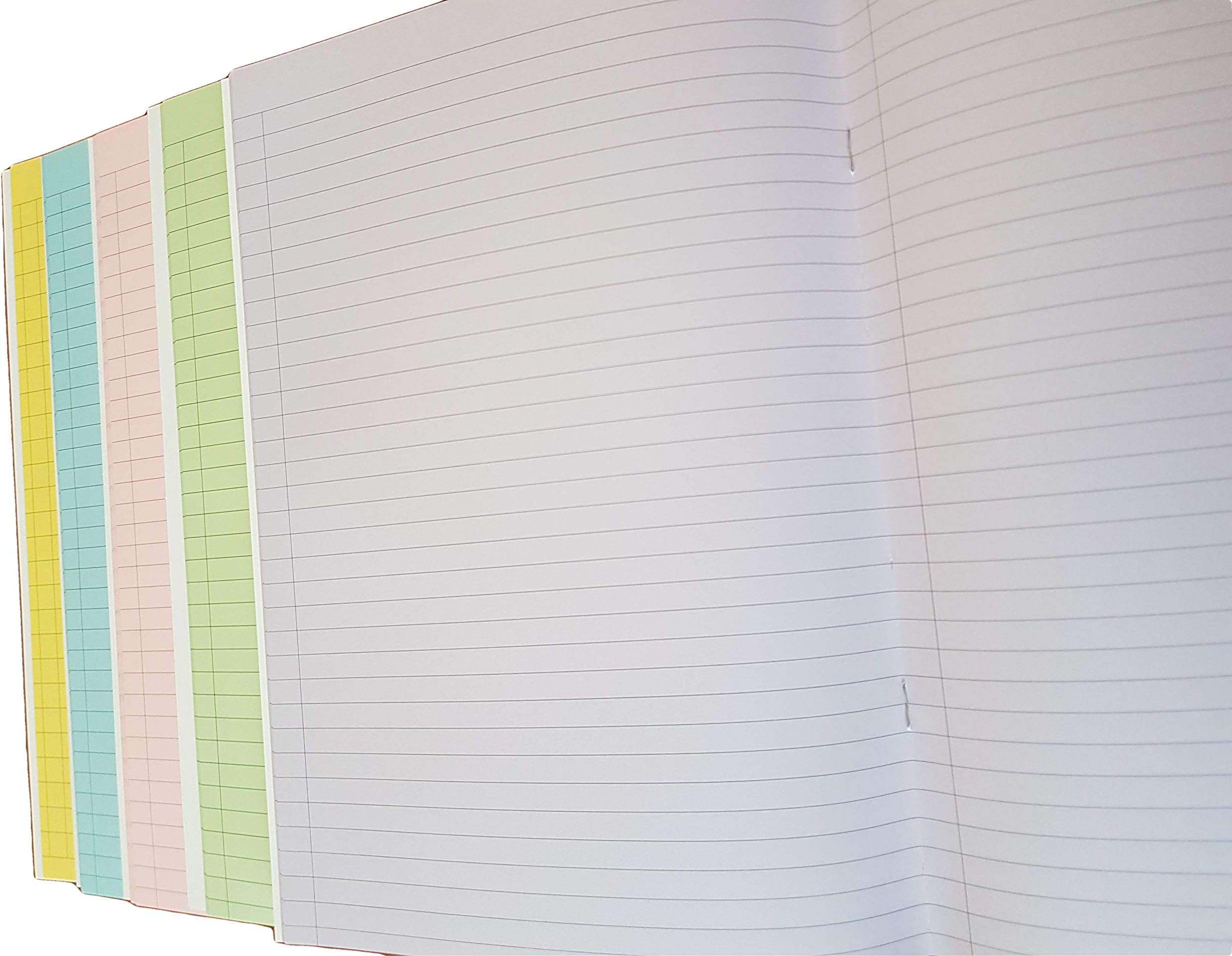 10 x A4,Colored Paper Exercise Books, Dyslexia Books for School, Notebooks, Workbooks, Lecture Pads, Various Colors