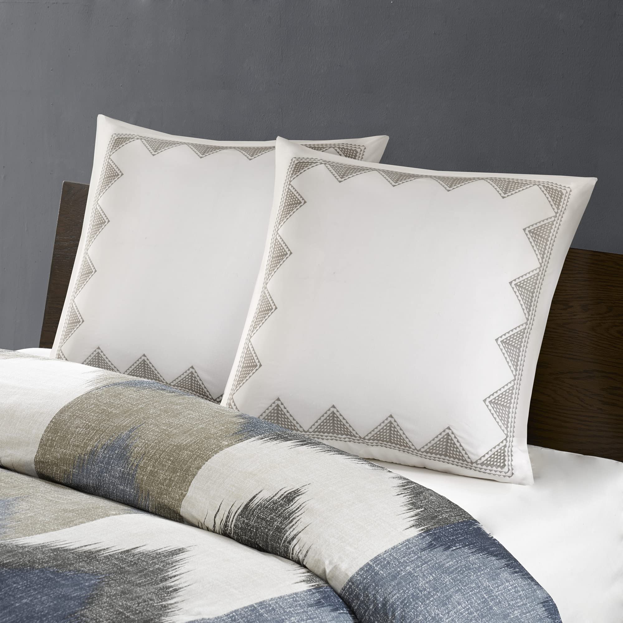 SHARK SHIP Elegant Cotton Euro Sham for Cozy Comfort, Embroidered Detail, Home Décor, 26x26 Inches in White