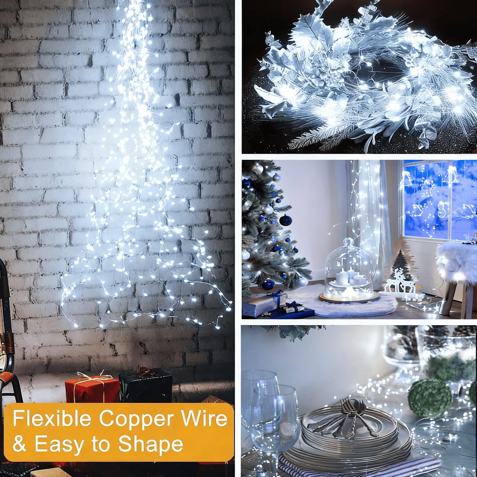 Yowin Wasserfall Lichterkette 2m – 200 LEDs Mit Stecker, Timer & 8 Modi, IP65 – Warmweiß