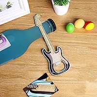 Vista 6 de 1 pieza/set abrebotellas de cerveza en forma de guitarra, regalo para amantes de la música y la guitarra, accesorios de cocina para bebedores (negro)