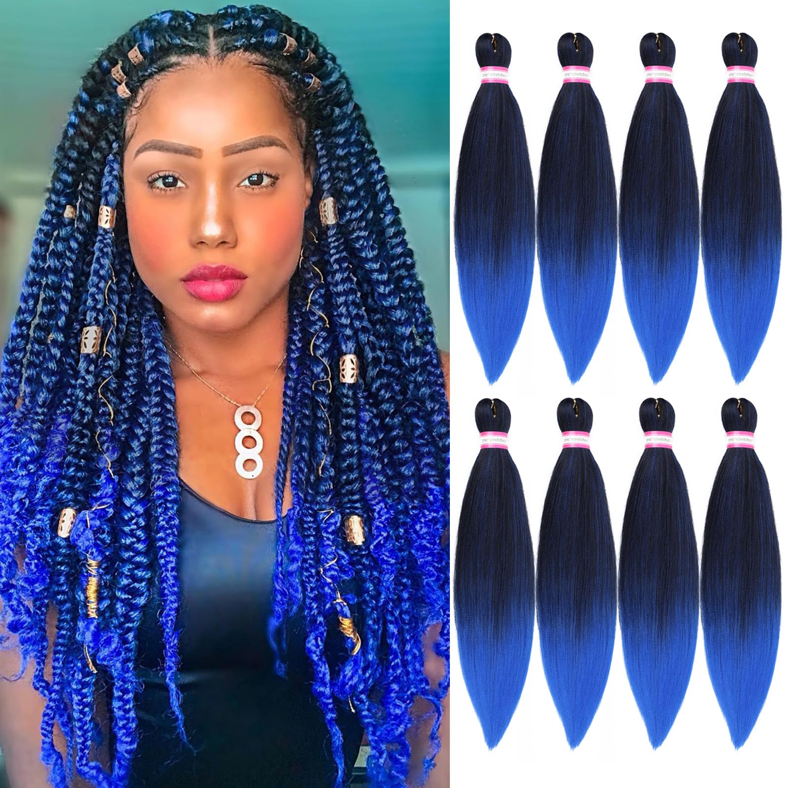 フレスコ B 8m巻 ブルー Amazon.com : Dorsanee Ombre Blue Braiding Hair Pre Stretched 20