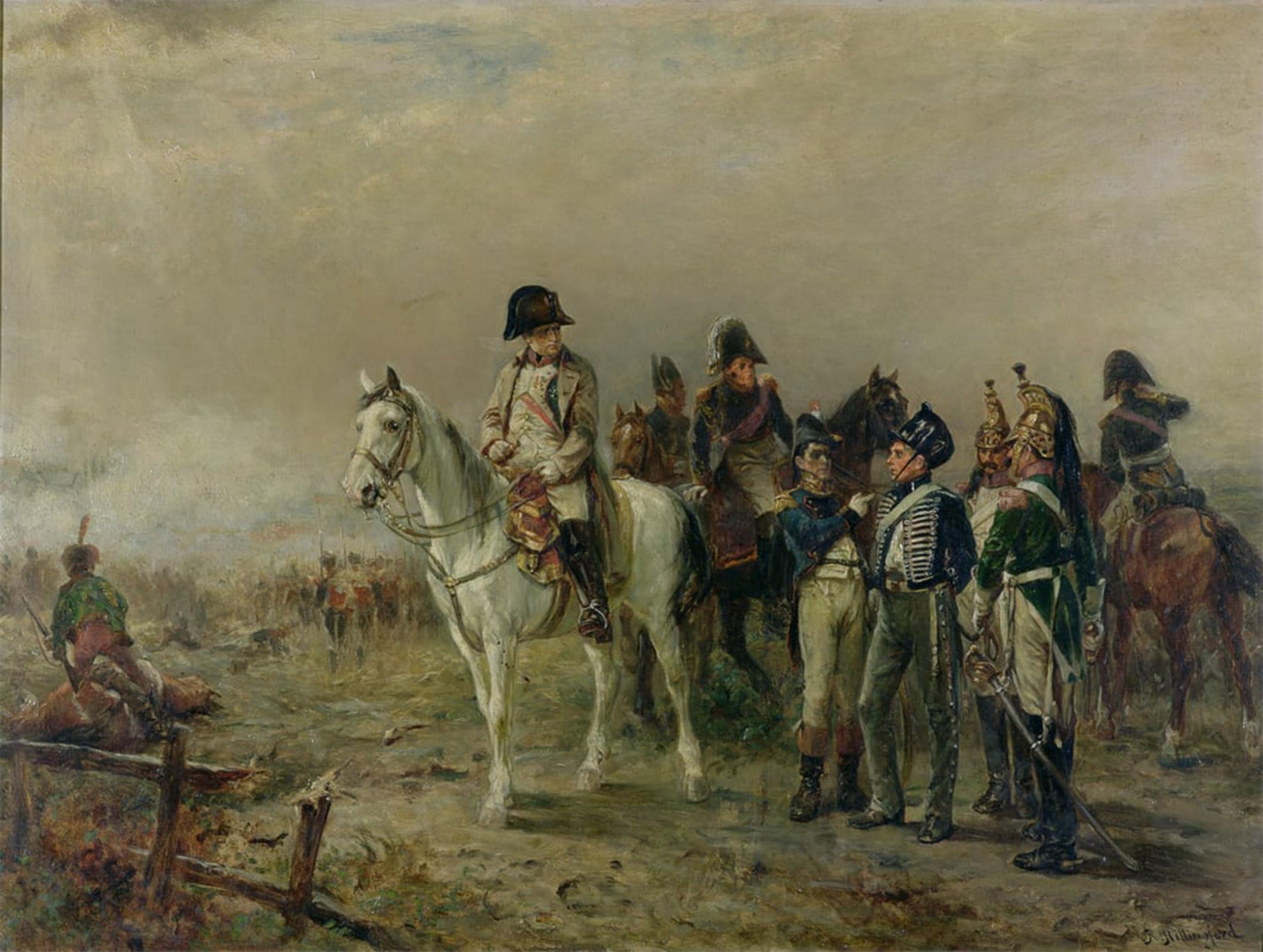 ARTXLXXBN Famous Prints Artwork Pictures Poster Painting Art the Turning Point At Waterloo by Robert Alexander Artwork Landscape Pictures for Home Decor 60x90cm