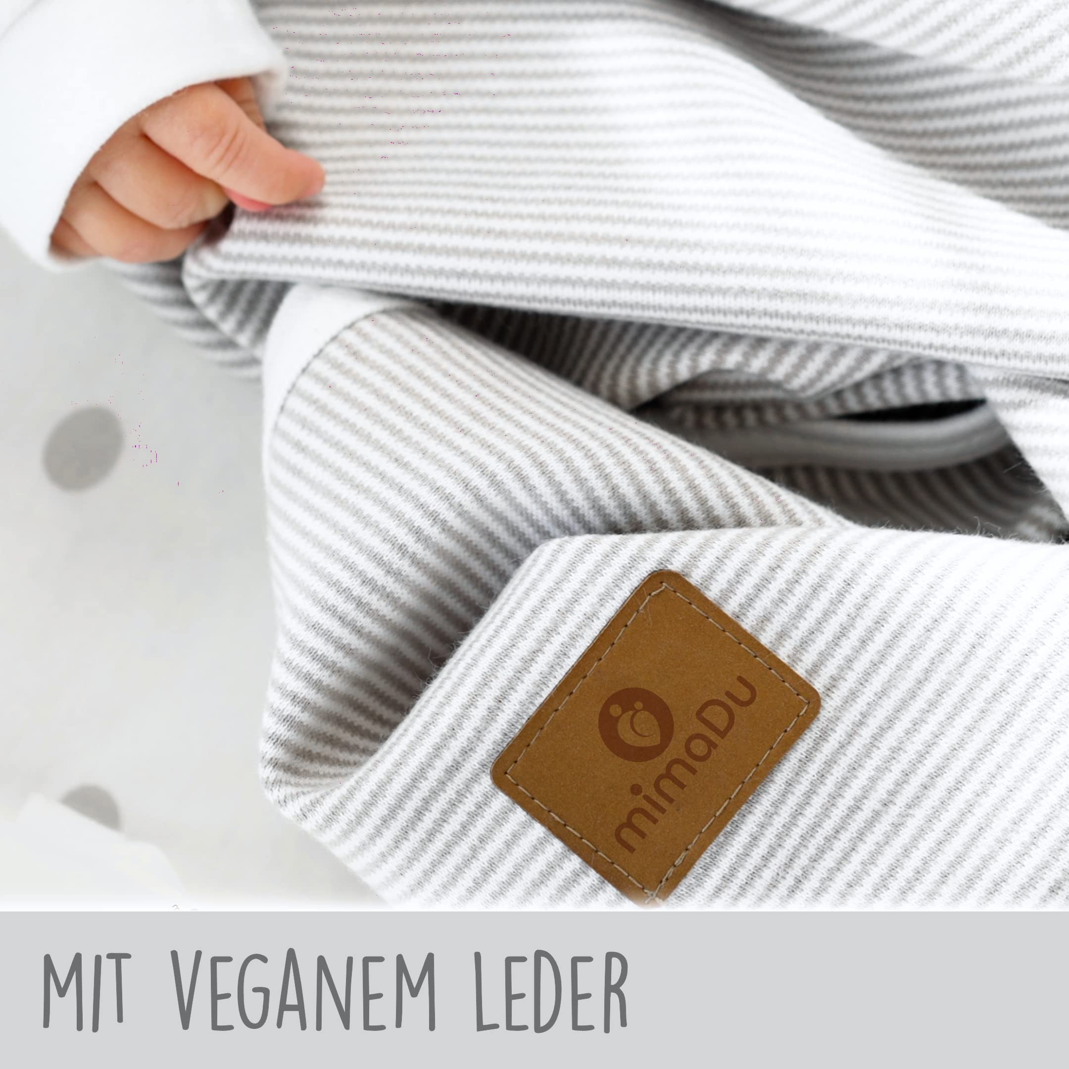 mimaDu - Premium Babydecke 100% Oeko-TEX gekämmte Baumwolle - Baby Baumwolldecke ideal als Kuscheldecke für Junge & Mädchen - Winter Baby Decke extra warm, weich & atmungsaktiv 80x100cm (Grau/Weiß)