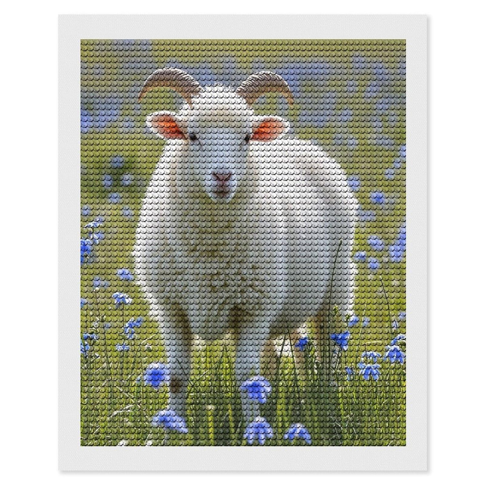 FekiLoot Sheep Diamond Painting Kits for Adults Round Paint with Diamonds Pictures Gem Art Painting Kits Personalized Diamond Art Full Drill for Beginners Home Wall Decor