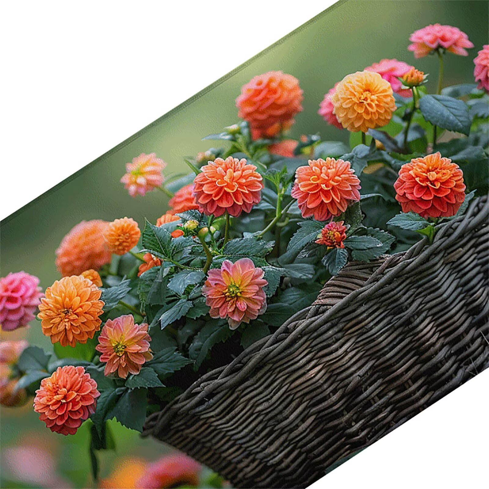 Podkładka pod mysz Flower XXL 1000 x 500 mm, spalona pomarańczowa podkładka pod mysz dla graczy z podstawą antypoślizgową, przeszyte krawędzie, wodoodporna podkładka pod mysz do gier, akcesoria