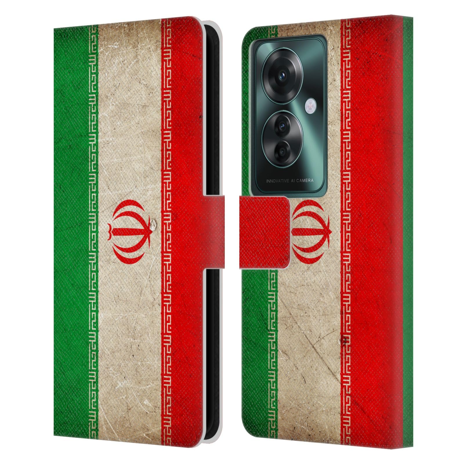 Head Case Designs Iran Iranian Vintage Football World Flags Leather Wallet Case Compatible With Oppo Reno11 F 5G / F25 Pro 5G