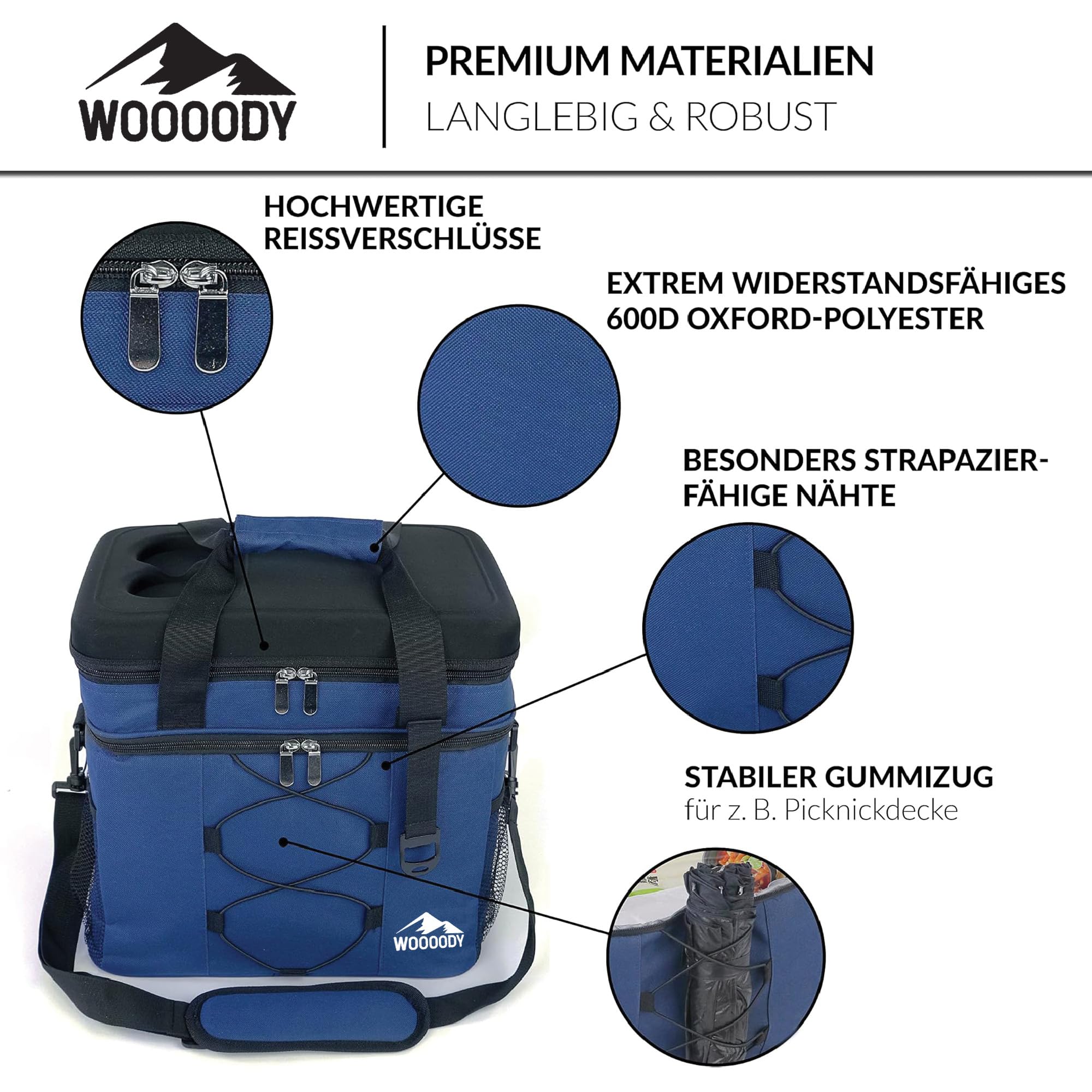 TWSOUL Borsa termica da picnic, cestino termico pieghevole da 22 l, con (n7Y